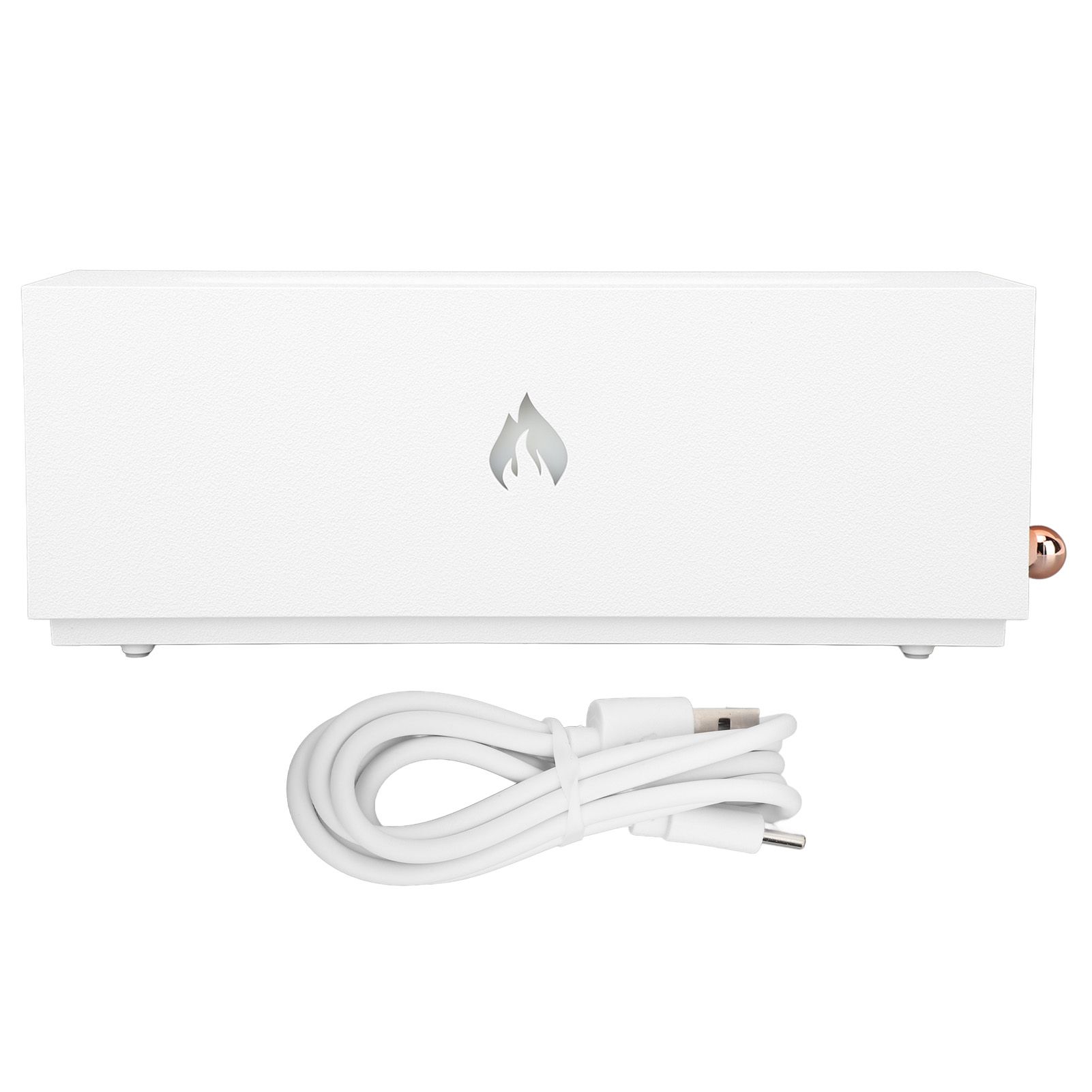 Flame Air Diffuser 3D Fireplace Appearance Multi Colored Fire Automatic Power Off Protection 320ml Silent Flame Mist Air Humidifier for Bedroom Office White - Image 1