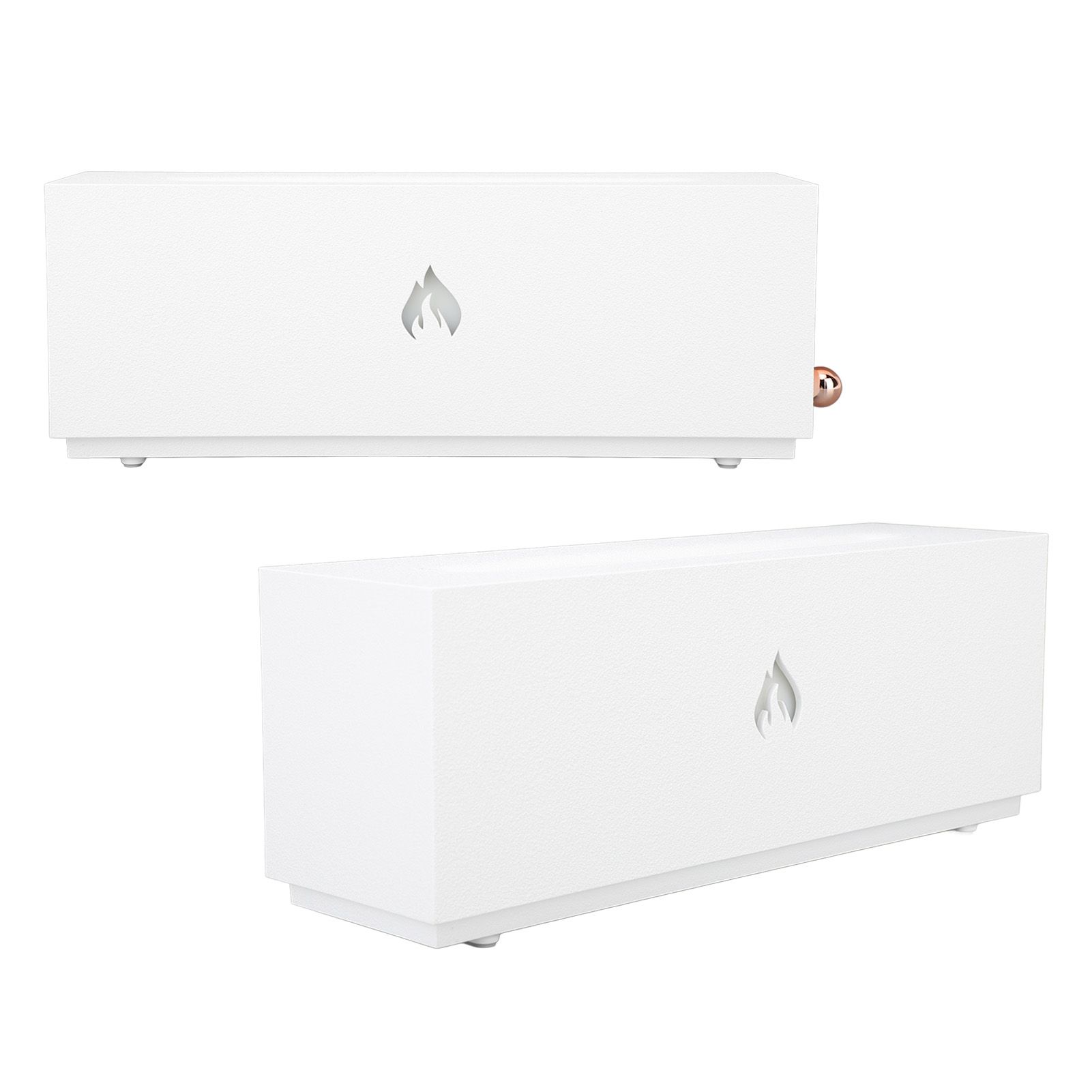 Flame Air Diffuser 3D Fireplace Appearance Multi Colored Fire Automatic Power Off Protection 320ml Silent Flame Mist Air Humidifier for Bedroom Office White - Image 8