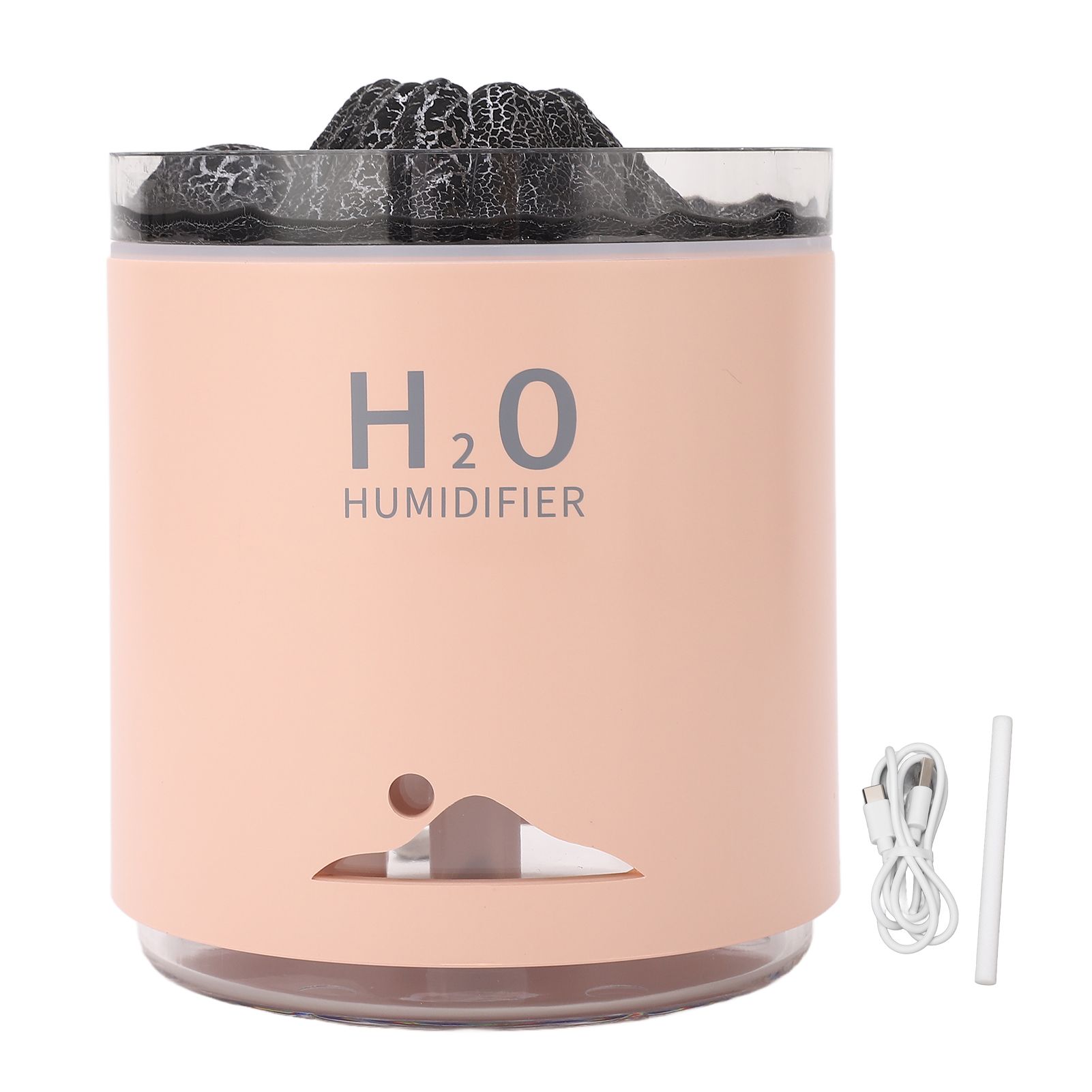 Essential Oil Diffuser Large Capacity Colorful Volcano Appearance Night Light Aromatherapy Oil Humidity Diffuser Pink - Image 1