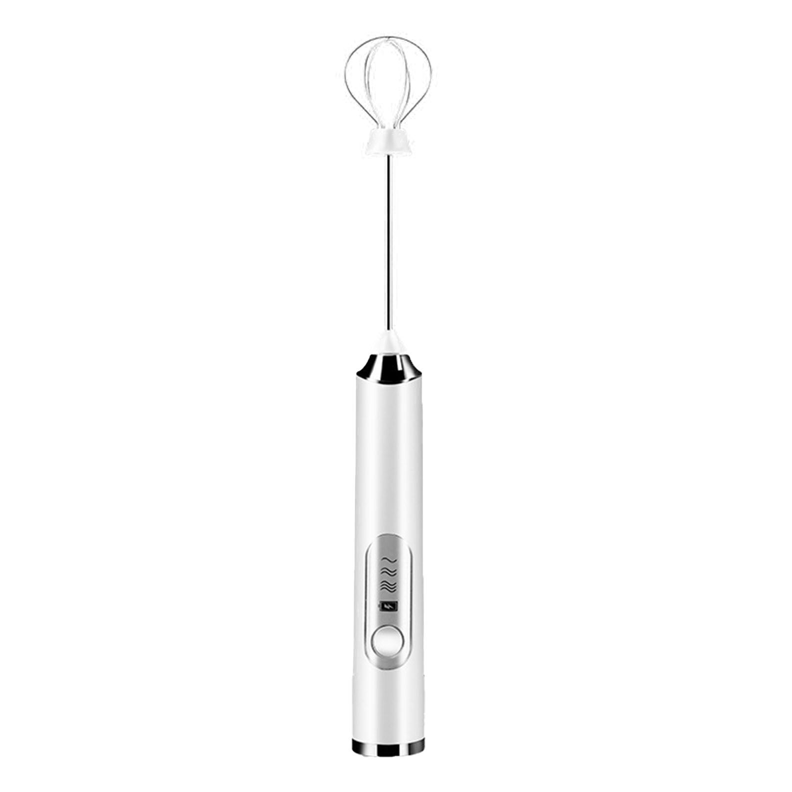 Electric Egg Frother Multifunctional Cordless Handheld Milk Frother for Household Kitchen Baking Coffee White - Image 1
