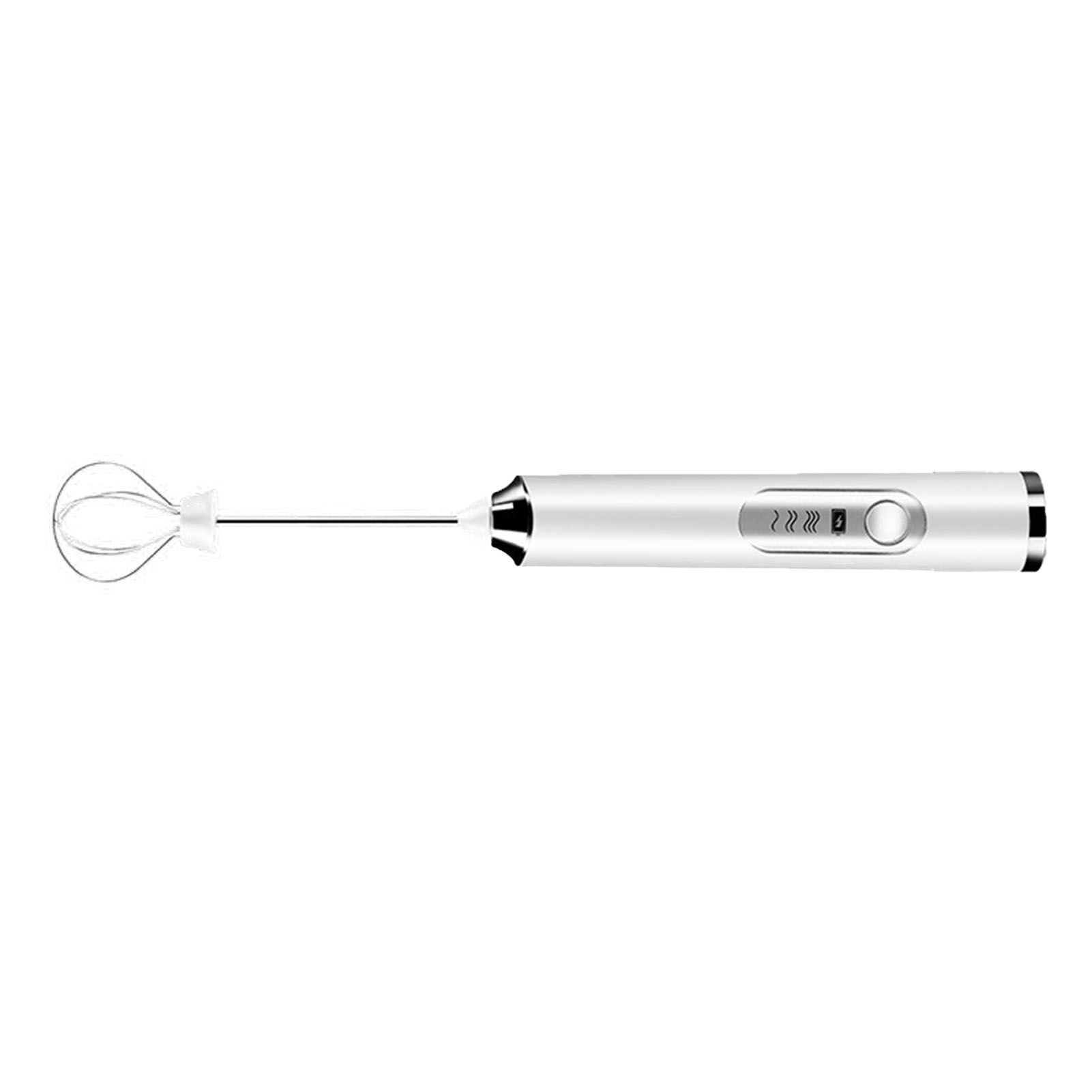 Electric Egg Frother Multifunctional Cordless Handheld Milk Frother for Household Kitchen Baking Coffee White - Image 2