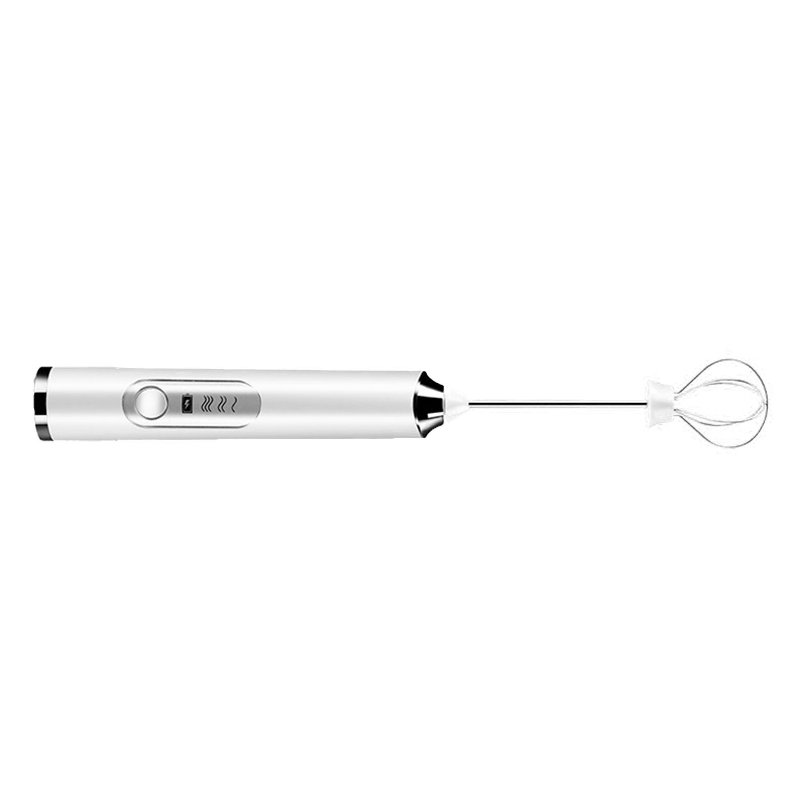 Electric Egg Frother Multifunctional Cordless Handheld Milk Frother for Household Kitchen Baking Coffee White - Image 3