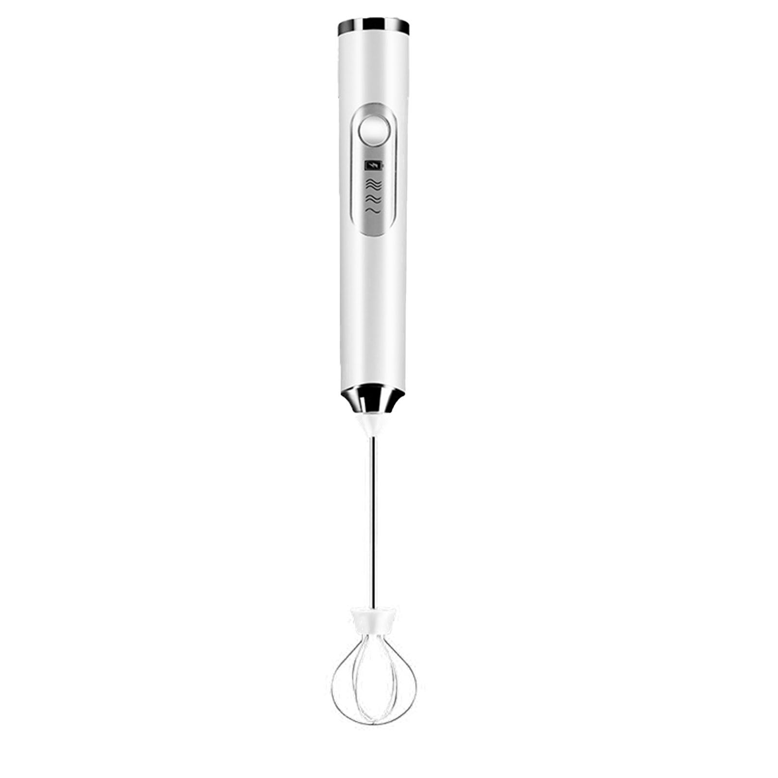 Electric Egg Frother Multifunctional Cordless Handheld Milk Frother for Household Kitchen Baking Coffee White - Image 4