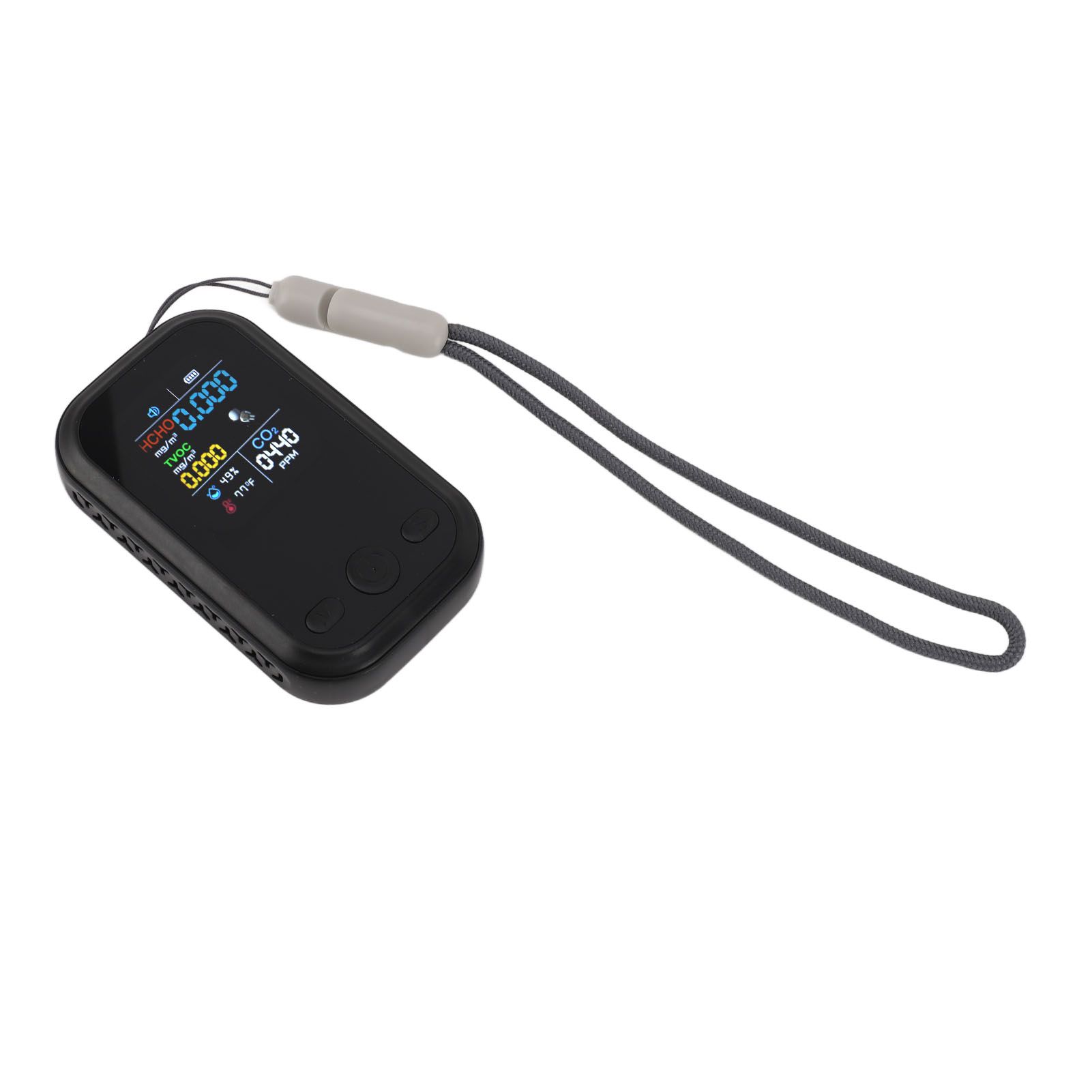 5 in 1 Air Quality Monitor Multifunctional Smart Portable CO2 Humidity Temperature Detector for Indoor Home Black - Image 5