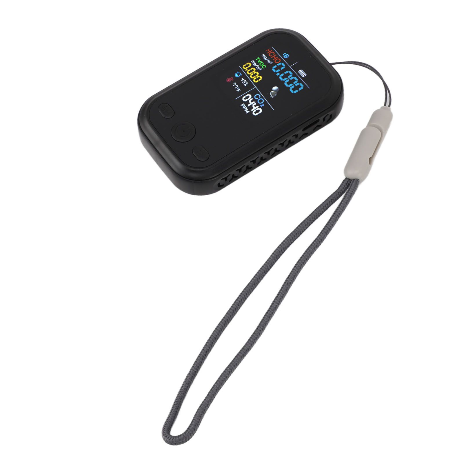 5 in 1 Air Quality Monitor Multifunctional Smart Portable CO2 Humidity Temperature Detector for Indoor Home Black - Image 7