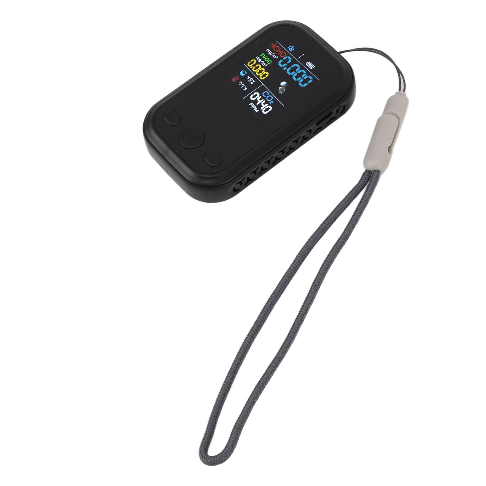 5 in 1 Air Quality Monitor Multifunctional Smart Portable CO2 Humidity Temperature Detector for Indoor Home Black - Image 8