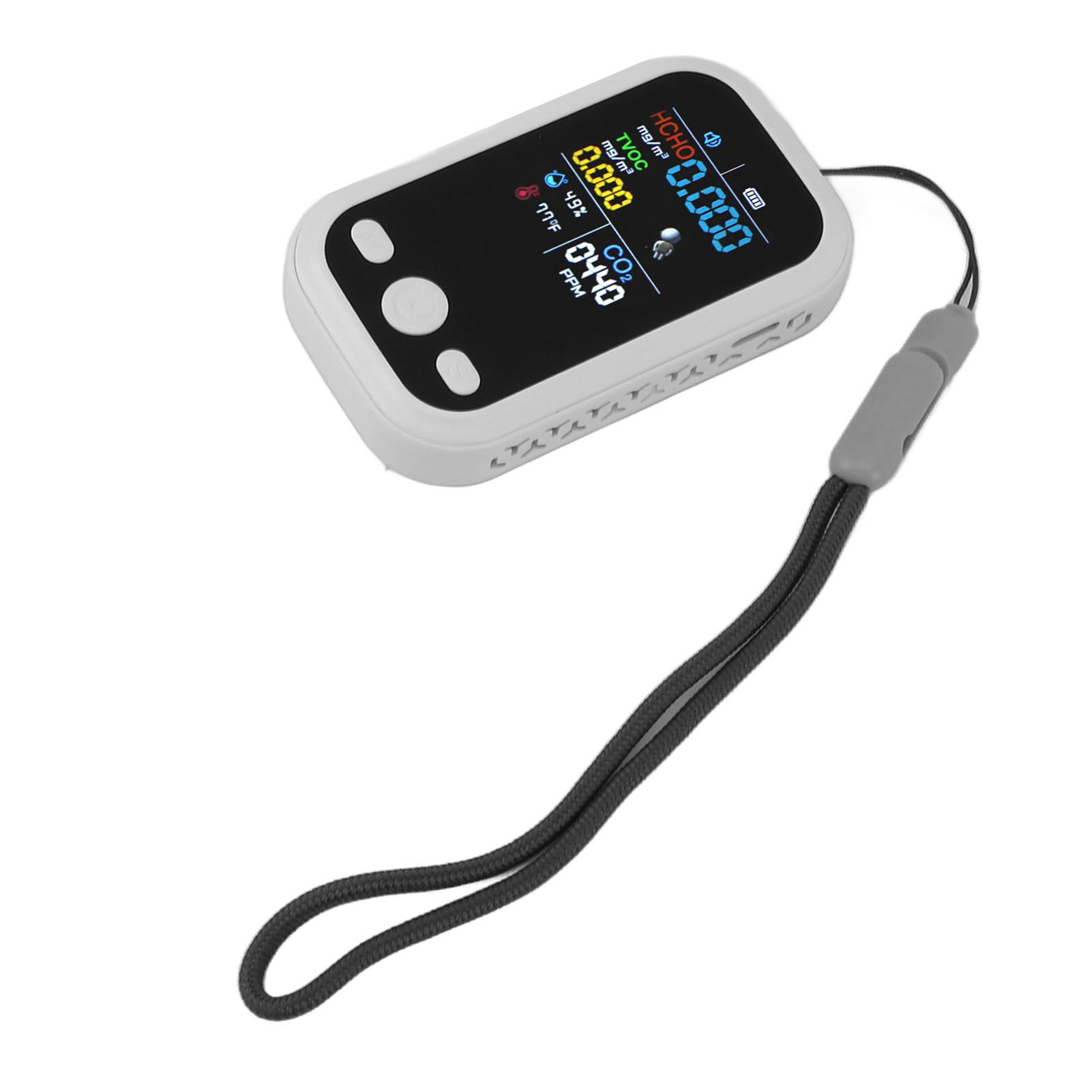 5 in 1 Air Quality Monitor Multifunctional Smart Portable CO2 Humidity Temperature Detector for Indoor Home White - Image 3