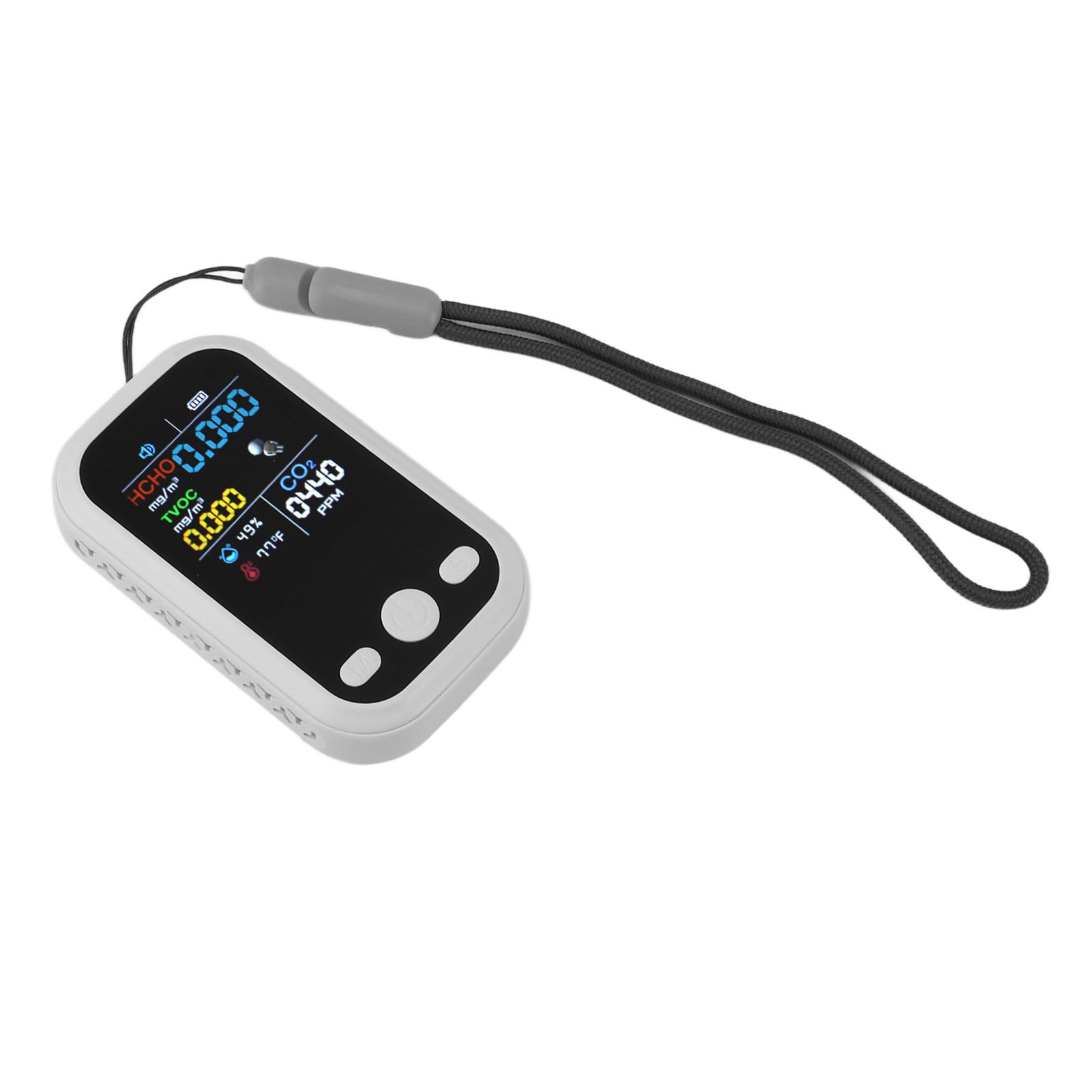 5 in 1 Air Quality Monitor Multifunctional Smart Portable CO2 Humidity Temperature Detector for Indoor Home White - Image 4