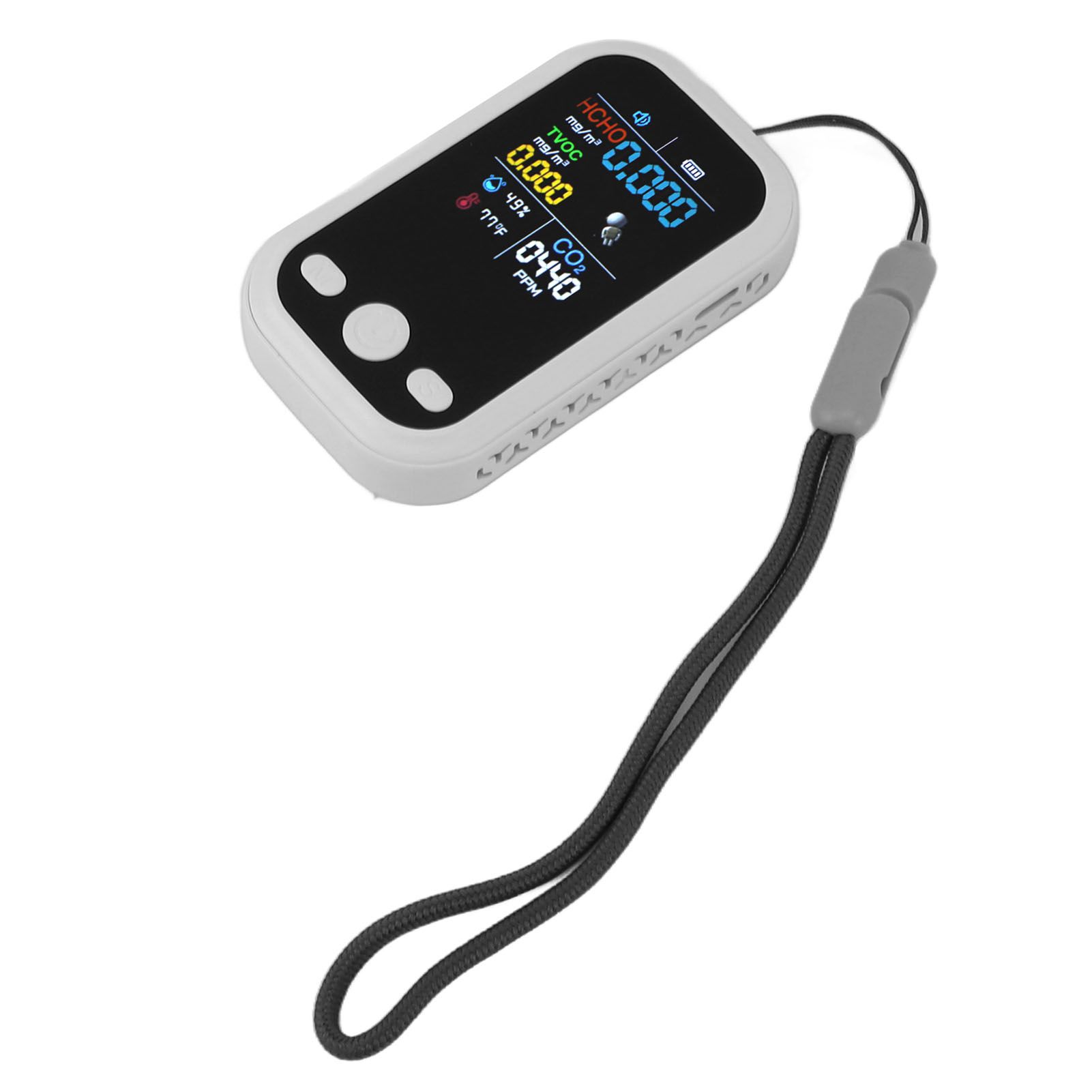 5 in 1 Air Quality Monitor Multifunctional Smart Portable CO2 Humidity Temperature Detector for Indoor Home White - Image 5