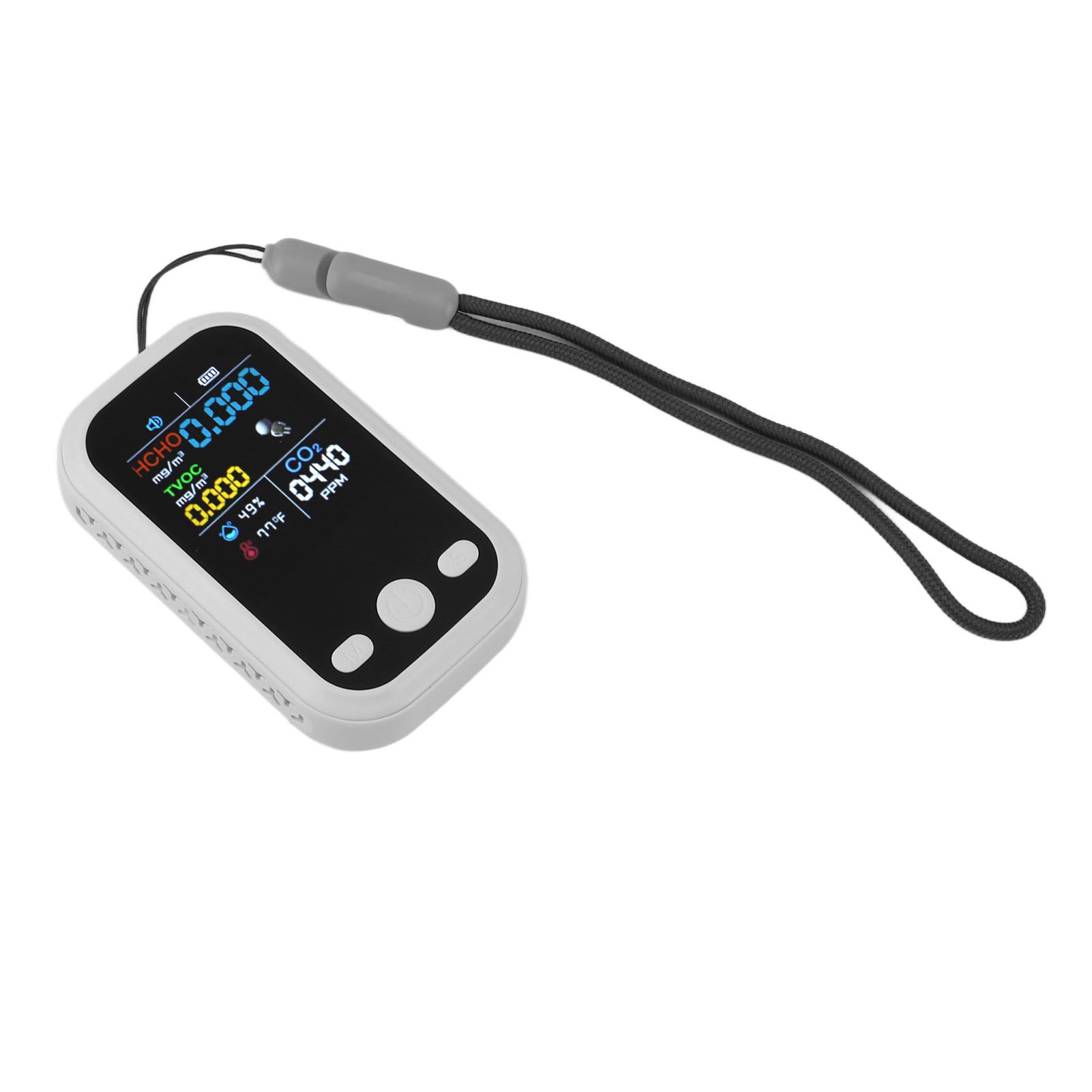 5 in 1 Air Quality Monitor Multifunctional Smart Portable CO2 Humidity Temperature Detector for Indoor Home White - Image 6