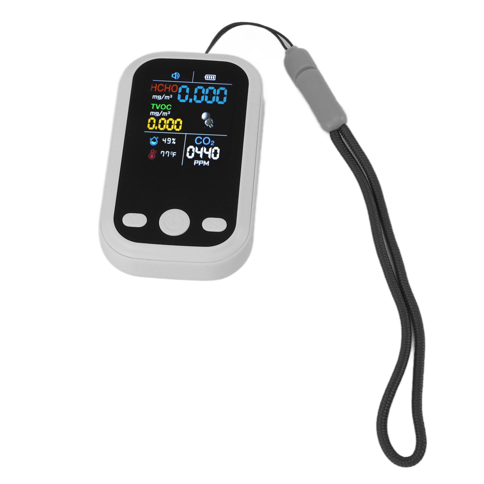 5 in 1 Air Quality Monitor Multifunctional Smart Portable CO2 Humidity Temperature Detector for Indoor Home White - Image 8