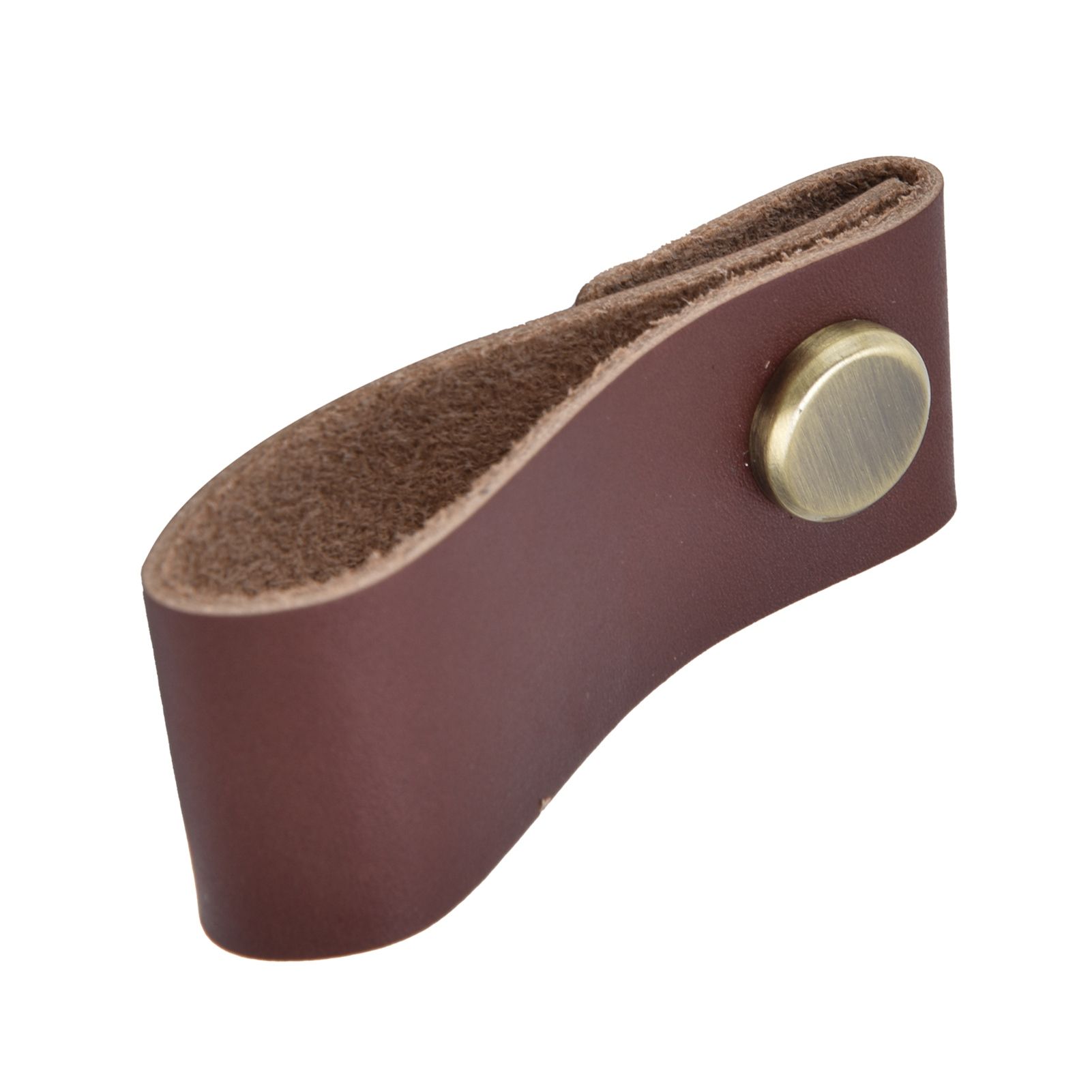 Artificial Leather Luggage Handle Modern Single Hole Concealed Cabinet Pull for Door WardrobeDark Brown - Image 7