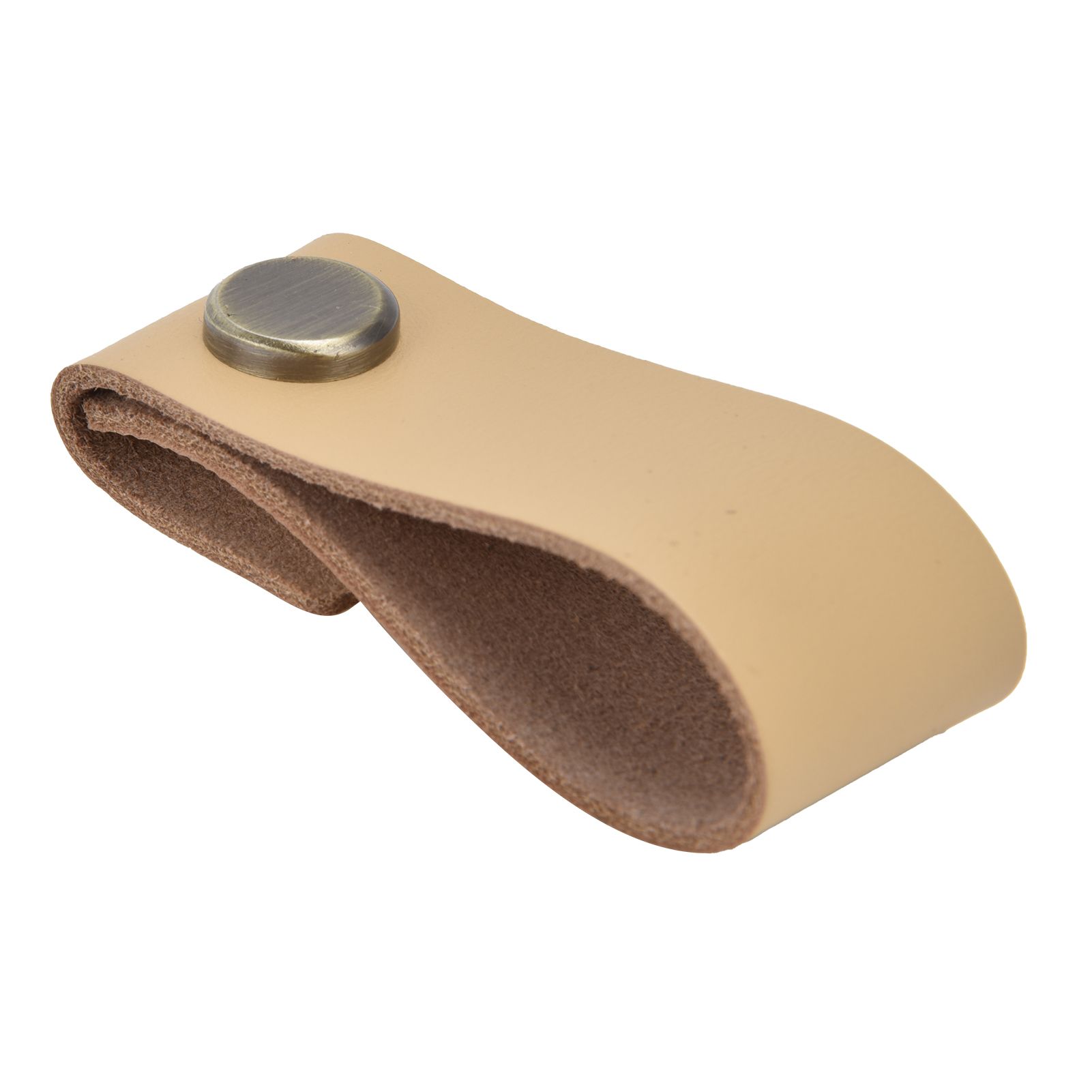 Artificial Leather Luggage Handle Modern Single Hole Concealed Cabinet Pull for Door WardrobeLight Brown - Image 2