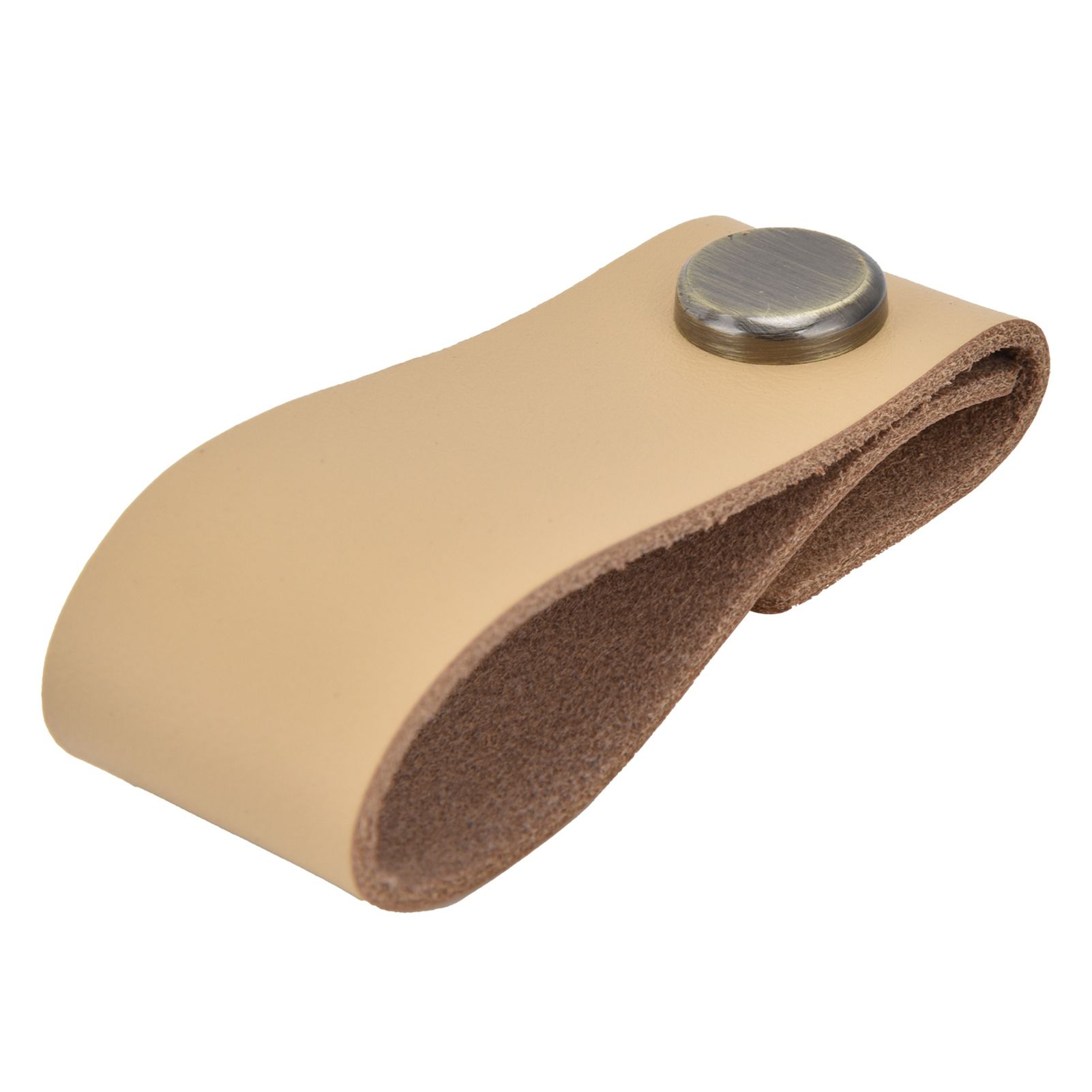 Artificial Leather Luggage Handle Modern Single Hole Concealed Cabinet Pull for Door WardrobeLight Brown - Image 3