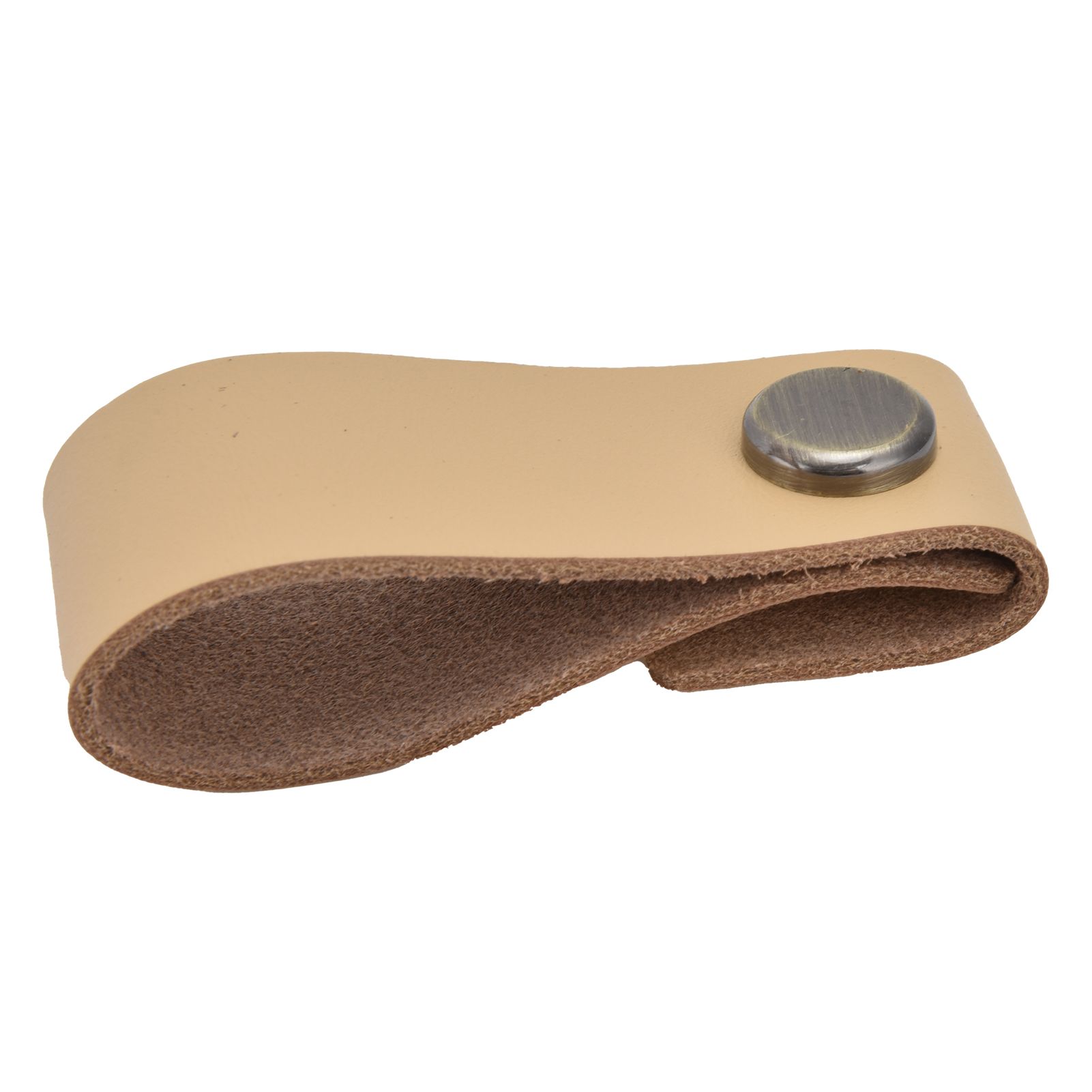 Artificial Leather Luggage Handle Modern Single Hole Concealed Cabinet Pull for Door WardrobeLight Brown - Image 4