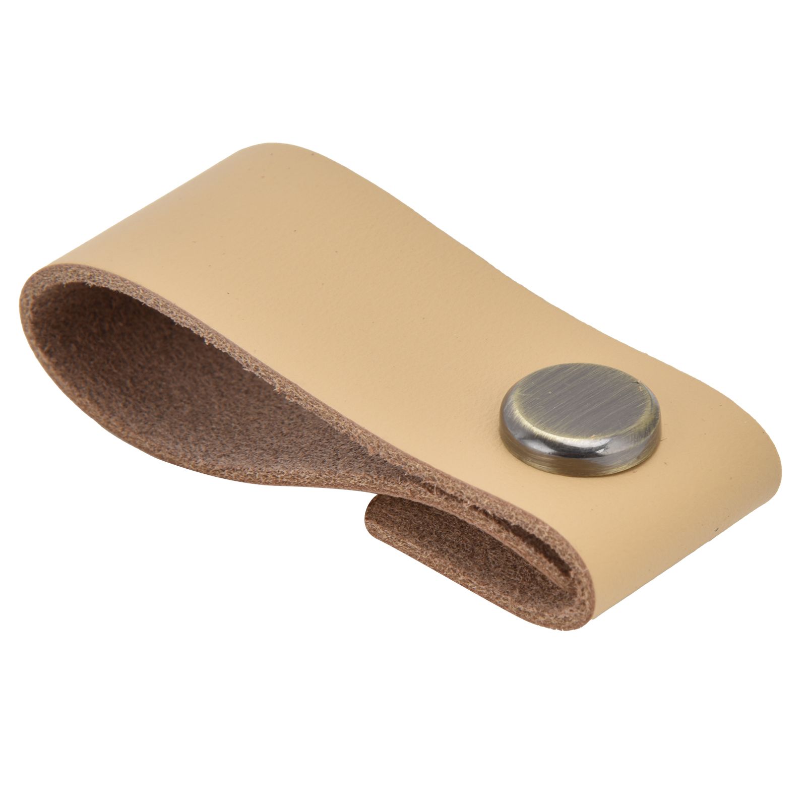 Artificial Leather Luggage Handle Modern Single Hole Concealed Cabinet Pull for Door WardrobeLight Brown - Image 5
