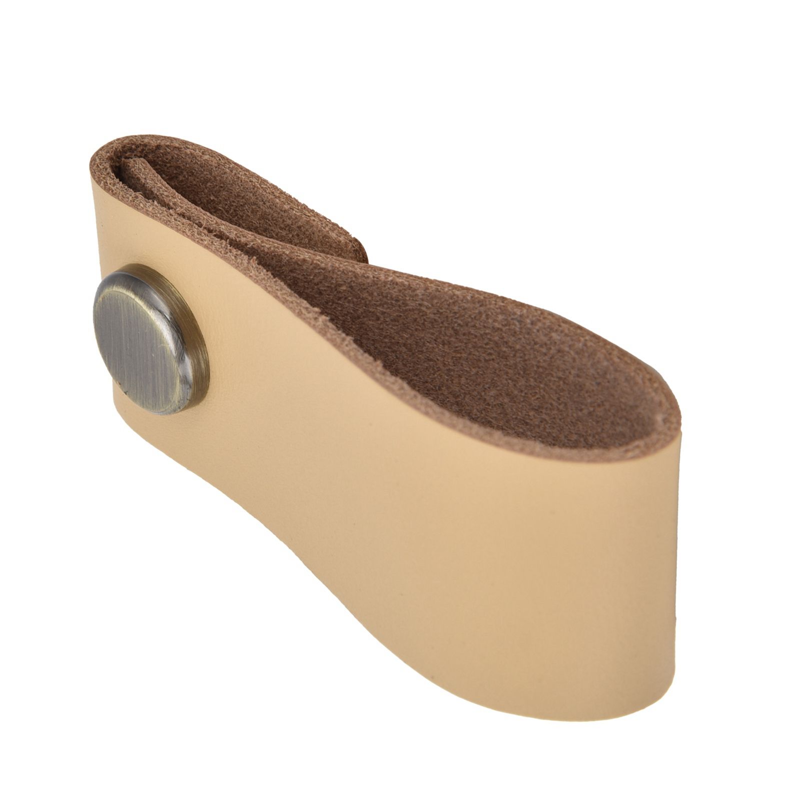 Artificial Leather Luggage Handle Modern Single Hole Concealed Cabinet Pull for Door WardrobeLight Brown - Image 7