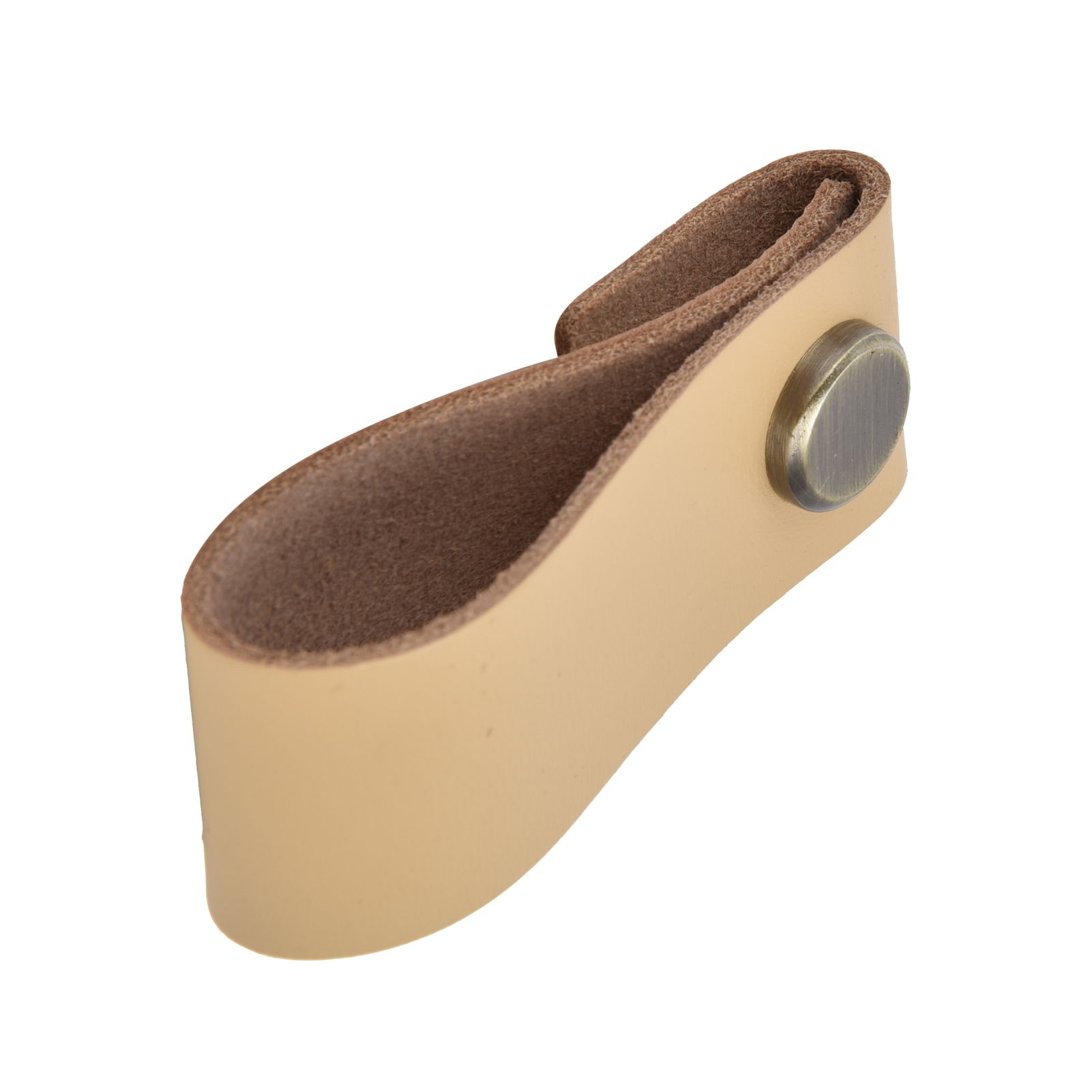 Artificial Leather Luggage Handle Modern Single Hole Concealed Cabinet Pull for Door WardrobeLight Brown - Image 8