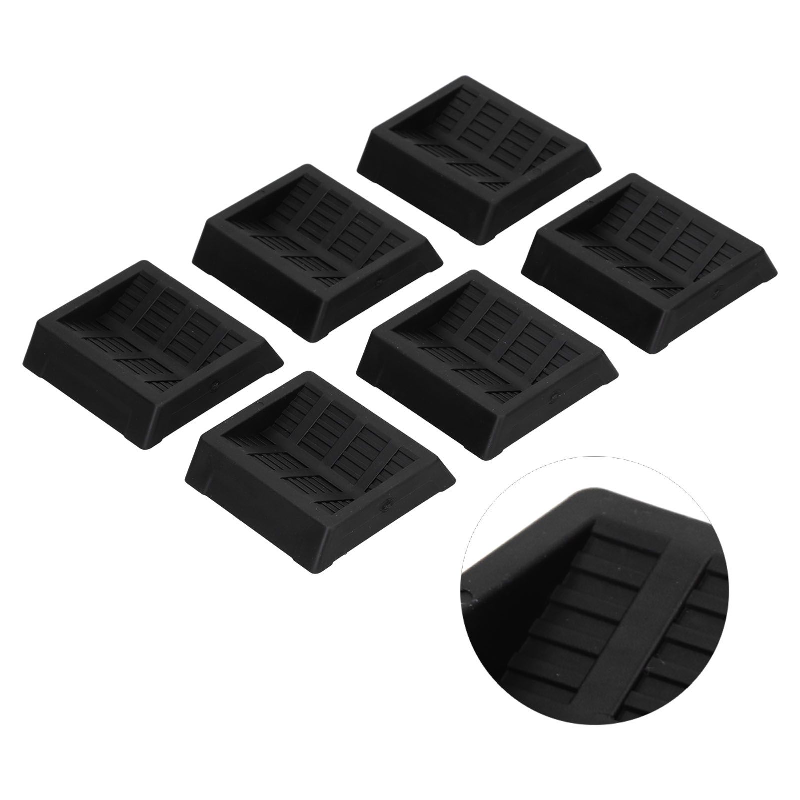 6PCS Furniture Cups Bed Stoppers Rubber Caster Cups Furniture Coasters for Bed Chair Cabinet Sofa Closet Black - Image 6