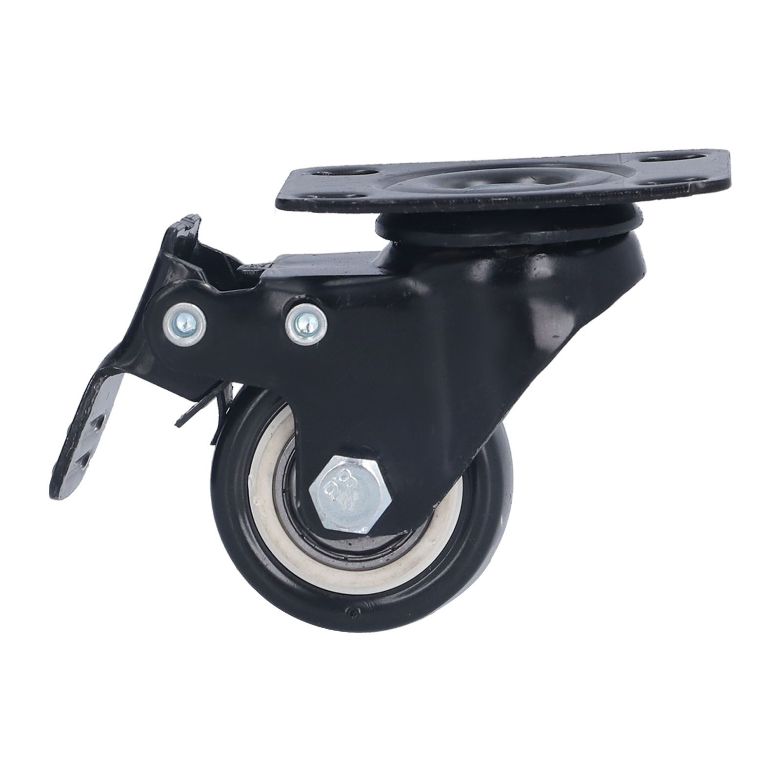 4PCS Caster 1.5in 360° Rotate Head Rubber Shock Absorption Double Ball Bearing Chair Wheel - Image 3