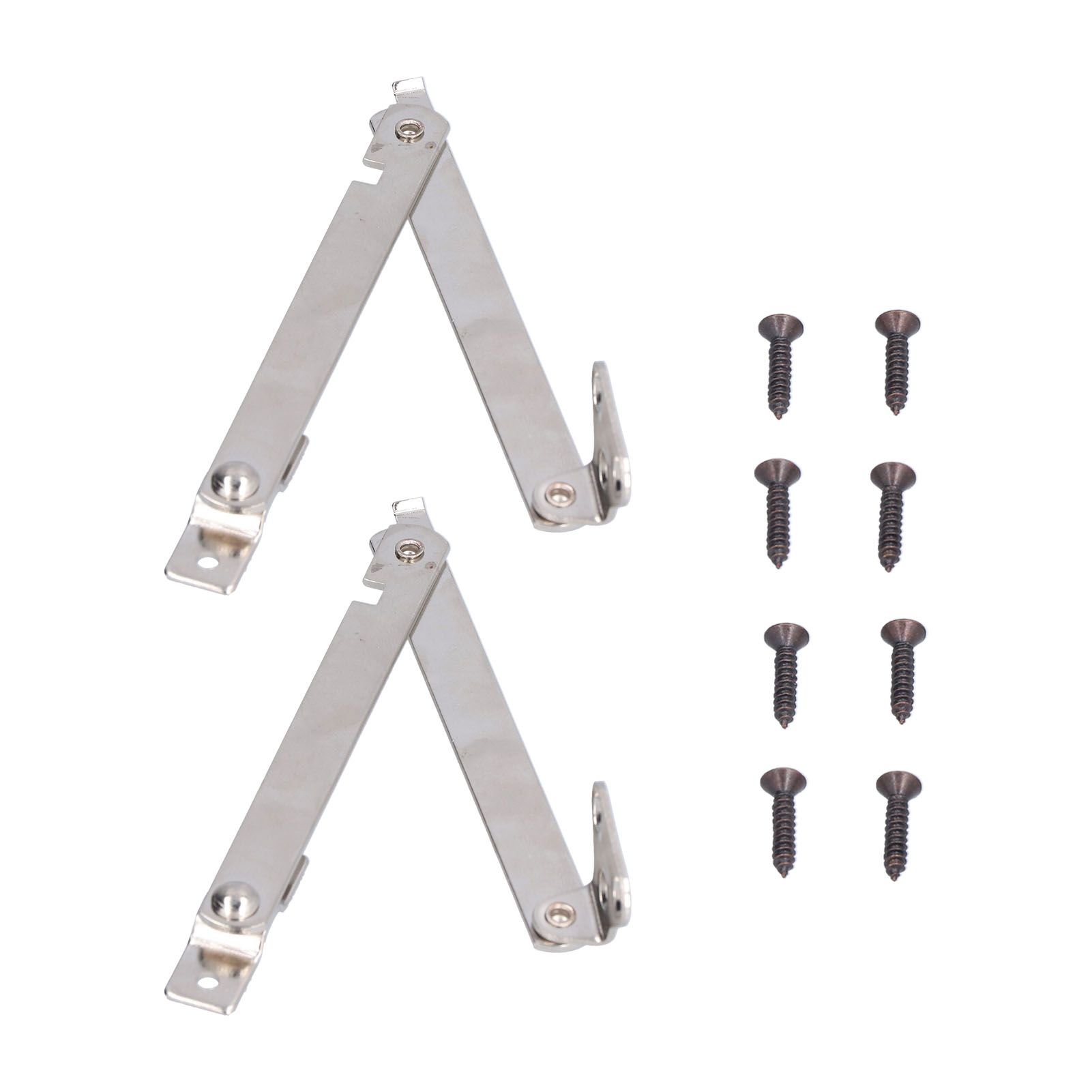2 Set Folding Support Hinges Lid Lift Up Stay Hinge for Wooden Boxes Cabinet Cupboard Furniture Hardware - Image 1