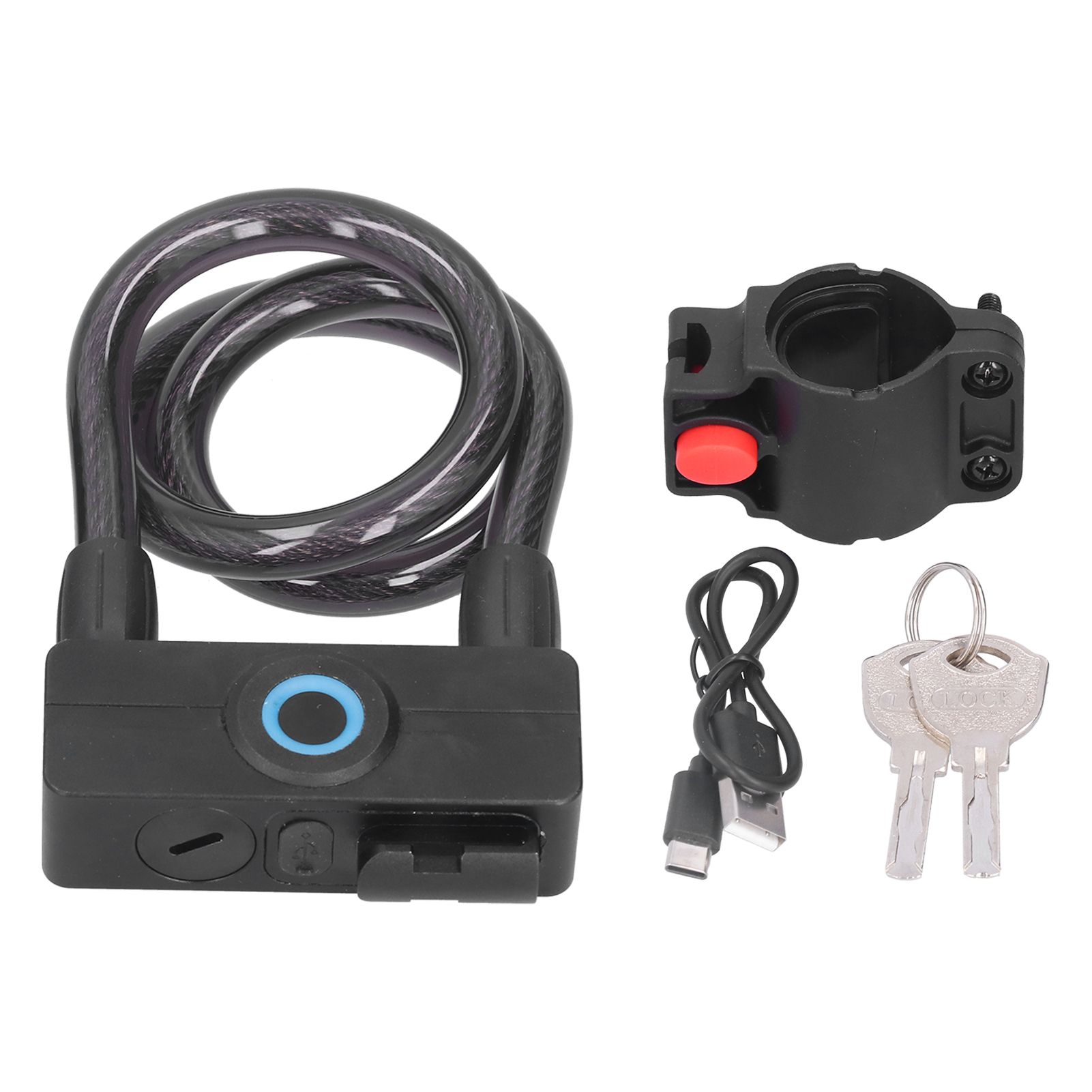 3.7V Lithium Battery Portable Fingerprint Bicycle Lock Bluetooth Intelligent Chain Lock for Motorcycle Mountain Bike - Image 1