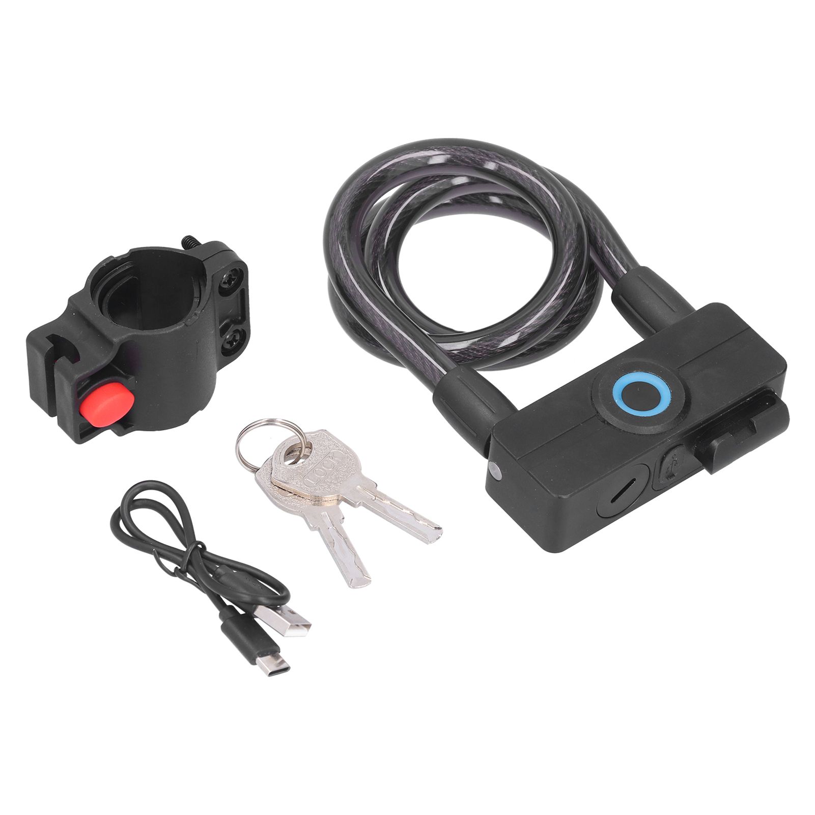 3.7V Lithium Battery Portable Fingerprint Bicycle Lock Bluetooth Intelligent Chain Lock for Motorcycle Mountain Bike - Image 2