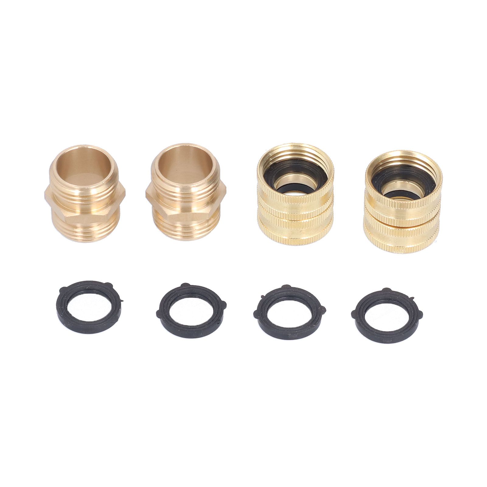 2Pairs 3/4in Brass Hose Adapter 2 Way Hose Adapter Durable and Convenient for Garden and Washing Machine - Image 1