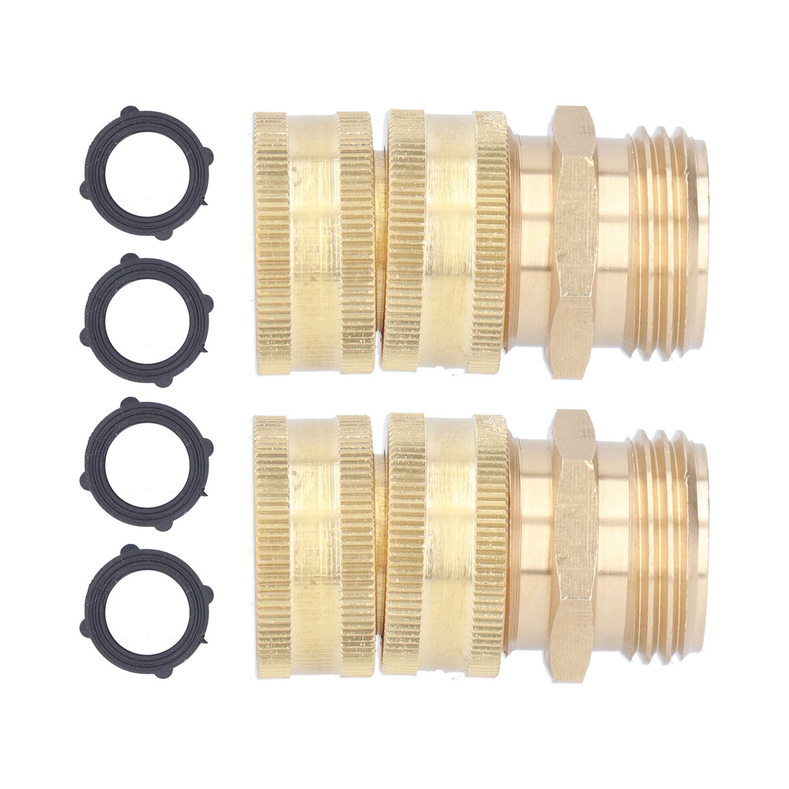 2Pairs 3/4in Brass Hose Adapter 2 Way Hose Adapter Durable and Convenient for Garden and Washing Machine - Image 6