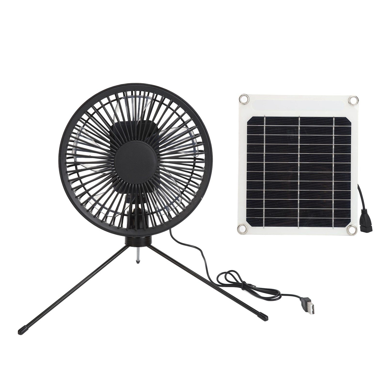 Solar Camping Fan with Tripod IP67 Waterproof Adjustable Portable Camping Fan with 10W Solar Panel for Outdoor Camping - Image 1