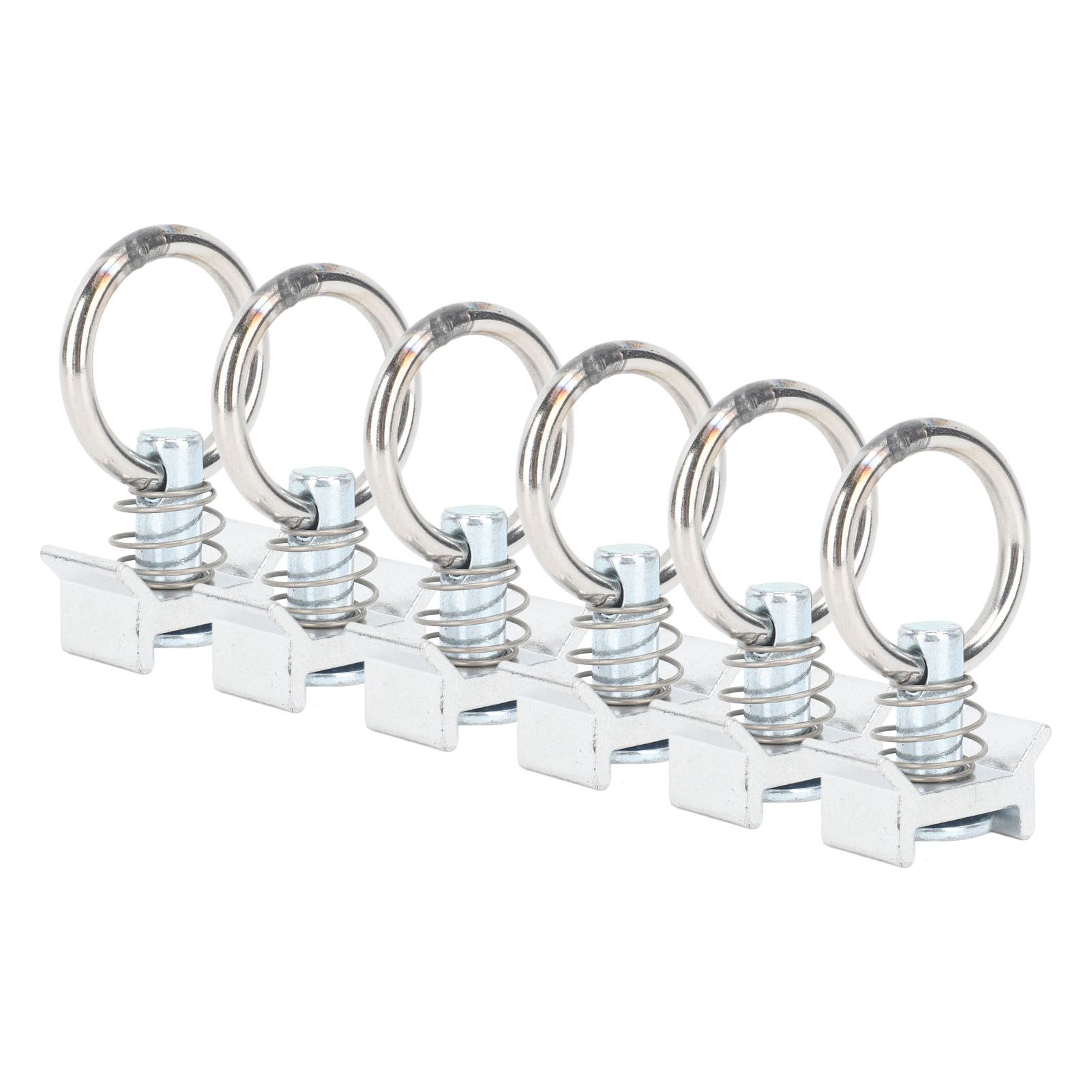 6PCS Single Stud Fitting L Track with Round Ring Stainless Steel Aluminum Cargo Control Stud Tie Down Fitting for Airline Track Logistic Installation - Image 2