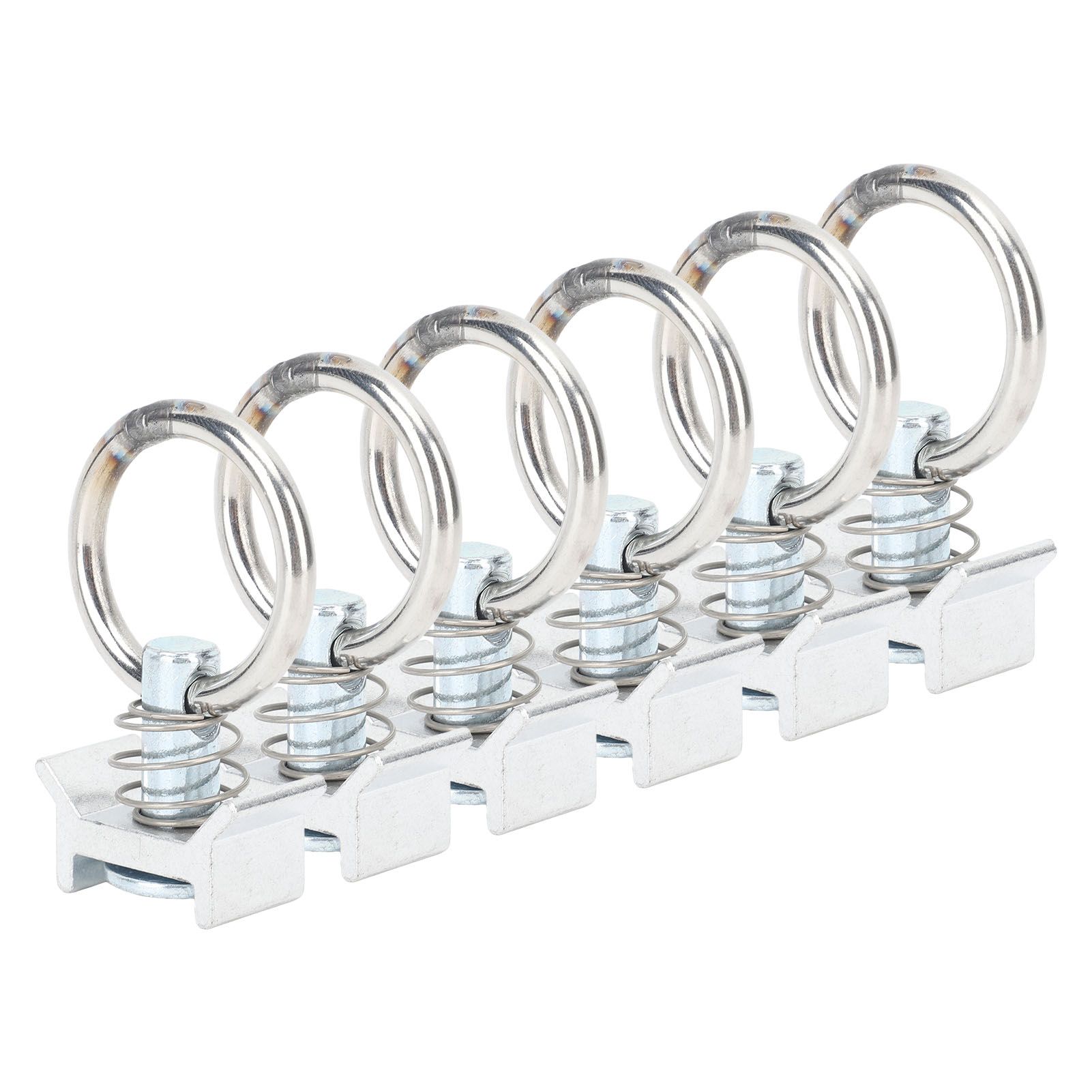 6PCS Single Stud Fitting L Track with Round Ring Stainless Steel Aluminum Cargo Control Stud Tie Down Fitting for Airline Track Logistic Installation - Image 3
