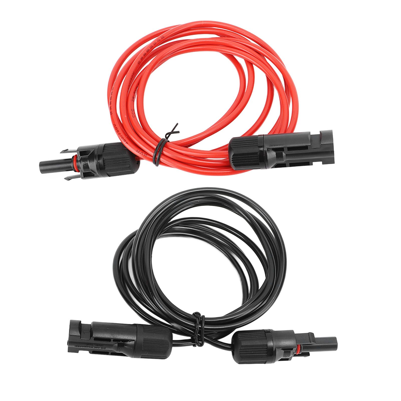 2m 6.6ft 12AWG Solar Panel Extension Cable Wire with Female and Male Connector Red Black 2.5mm² - Image 1