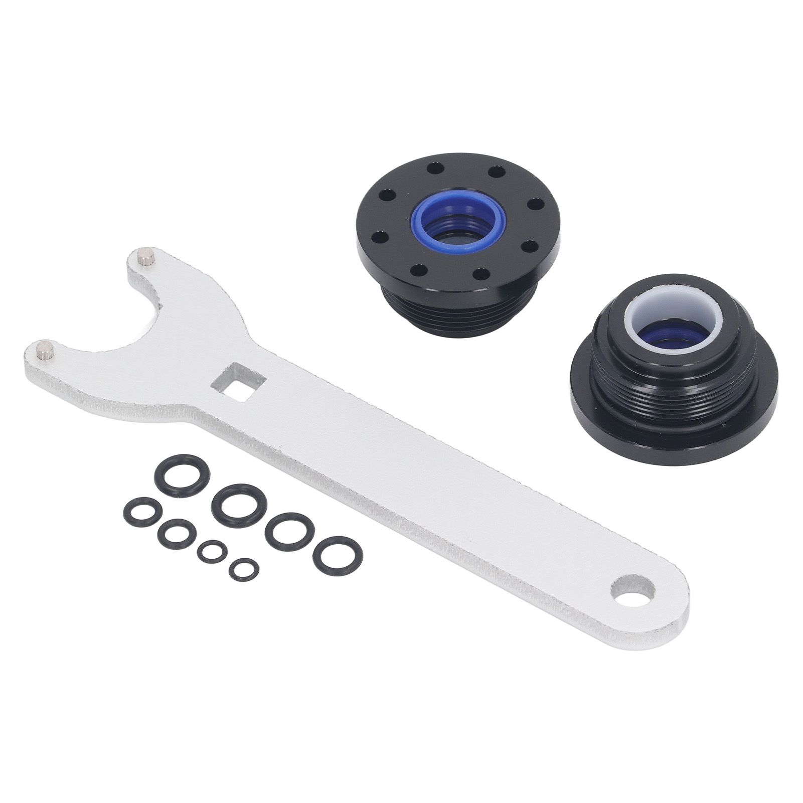 Front Mount Hydraulic Steering Cylinder Seal Kit with Pin Wrench Hydraulic Steering Support Bracket Puller for Seastar HS5157 Replacement - Image 1