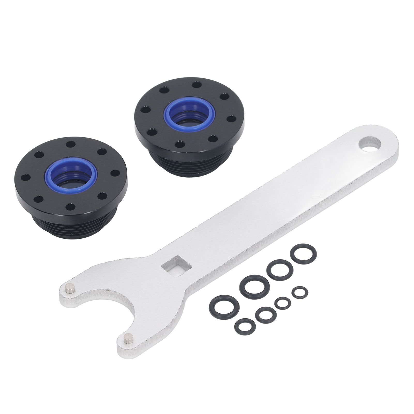 Front Mount Hydraulic Steering Cylinder Seal Kit with Pin Wrench Hydraulic Steering Support Bracket Puller for Seastar HS5157 Replacement - Image 3