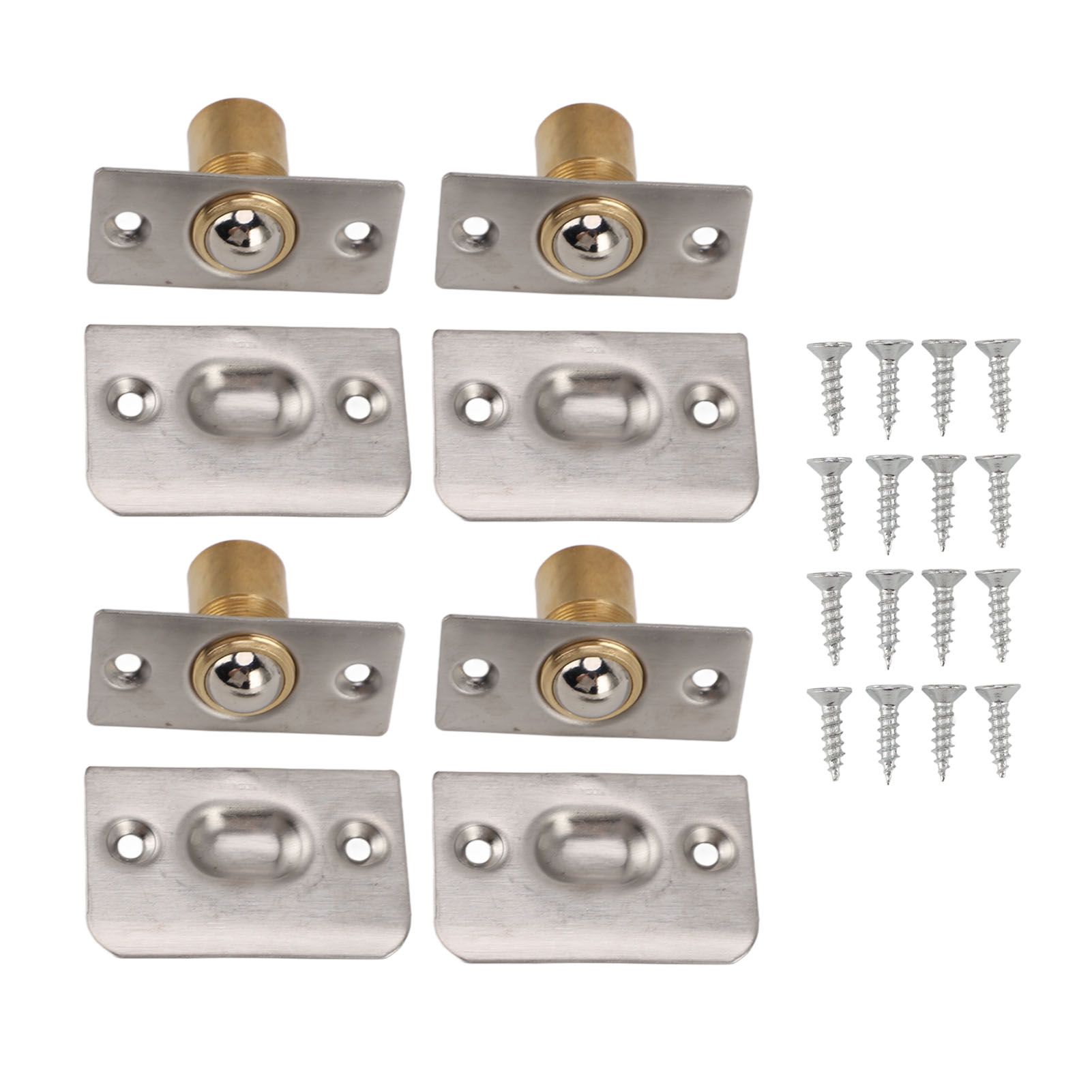 4pcs Door Ball Catch Solid Brass Adjustable Spring Closet Ball Latch for Cabinet Pantry - Image 1