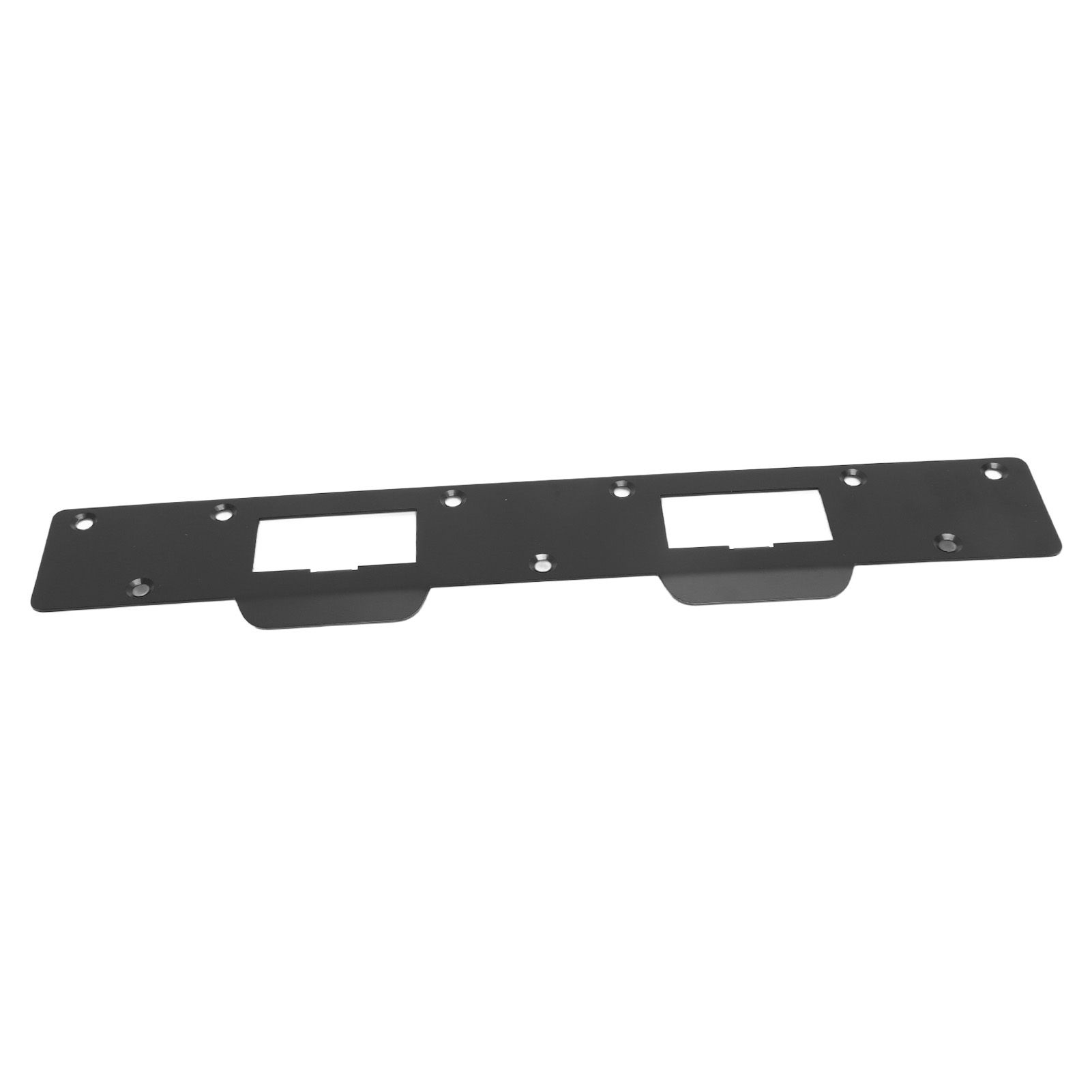 Door Strike Plate Double Holes Steel Reinforced Strong Easy Install Security Stike for 5‑1/2in to 6in Hole Center Distance Black - Image 4