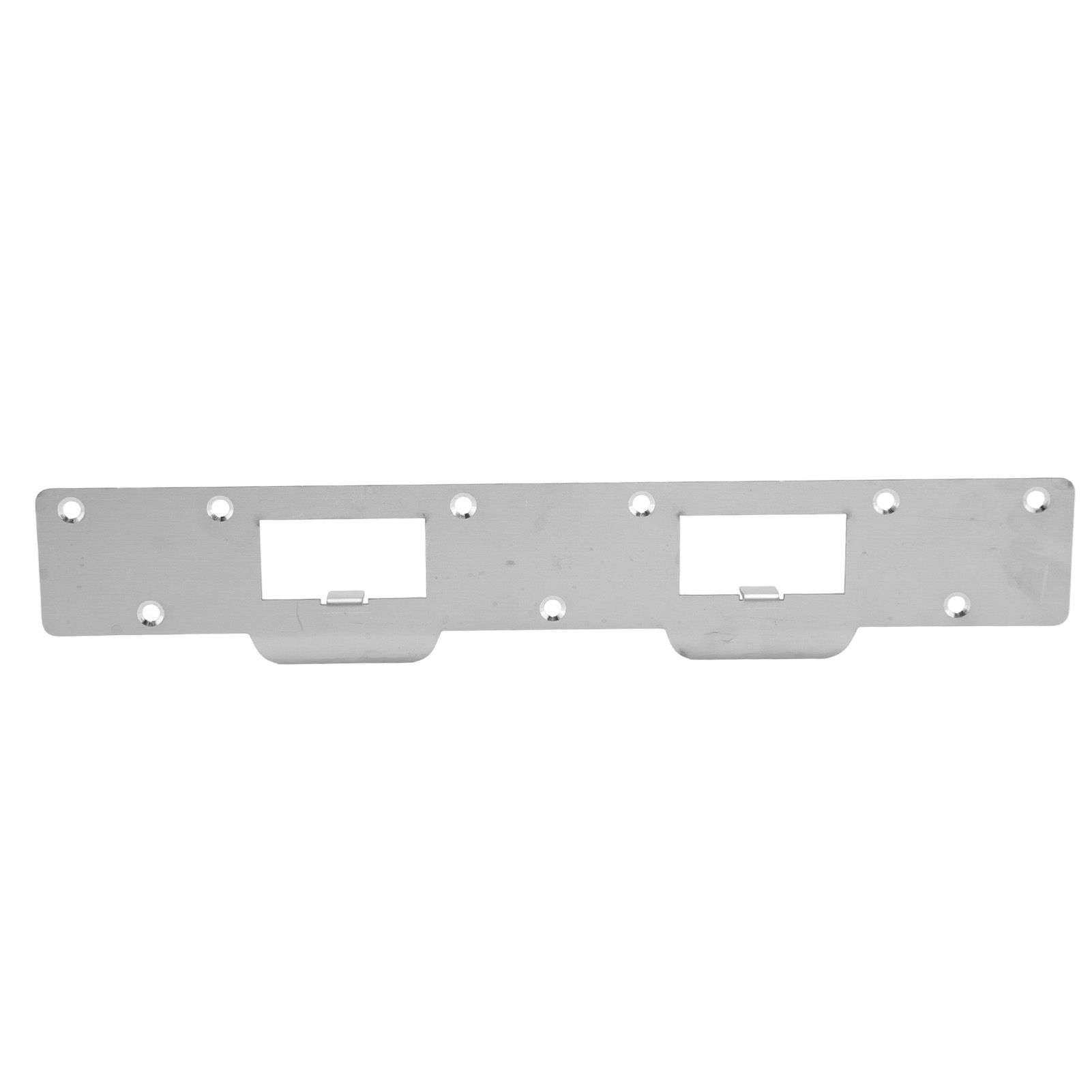 Door Strike Plate Double Holes Steel Reinforced Strong Easy Install Security Stike for 5‑1/2in to 6in Hole Center Distance White - Image 6