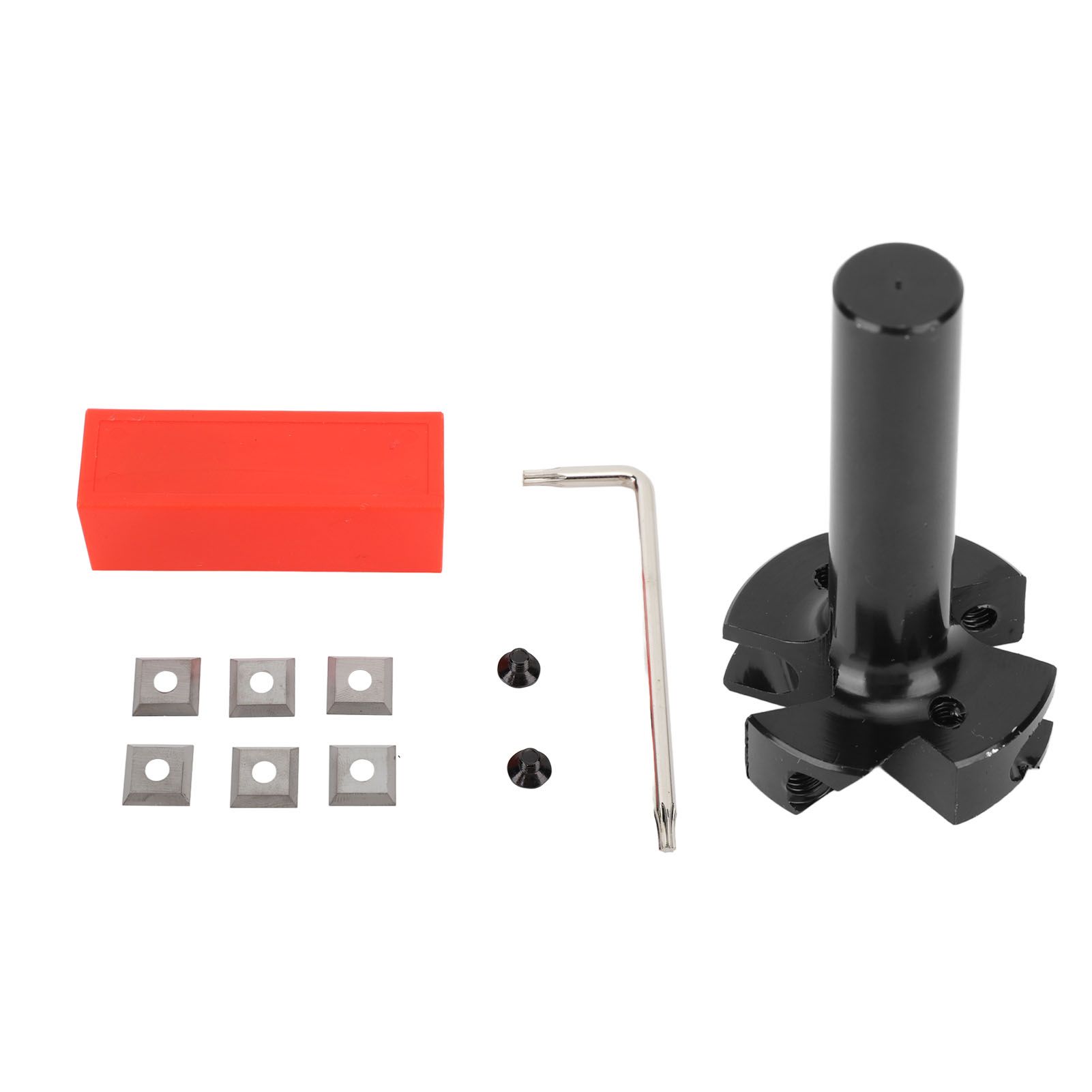 Slab Flattening Router Bit Insert Detachable Cemented Carbide 1/2in Shank 4 Blade Planing Bit for Woodworking - Image 1