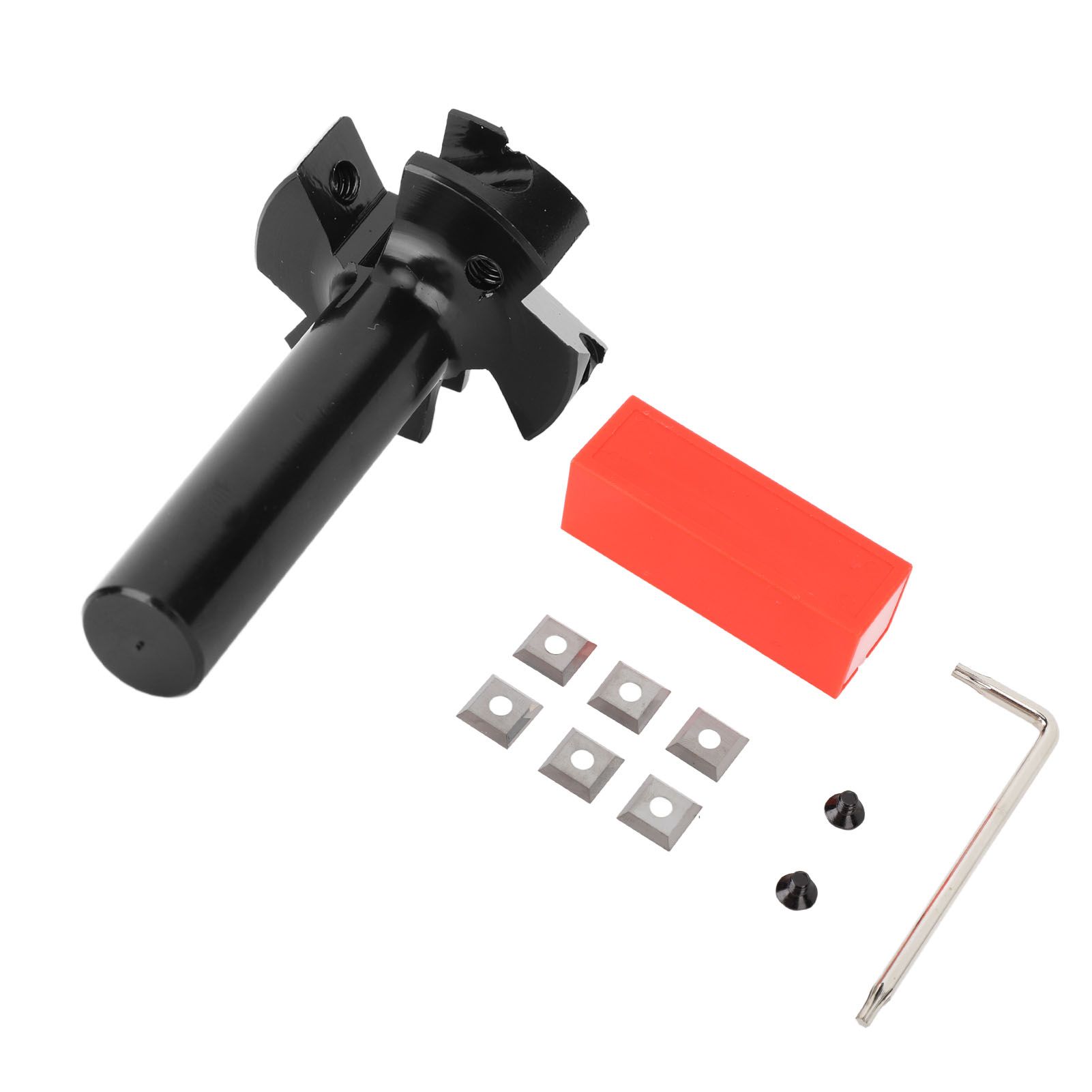 Slab Flattening Router Bit Insert Detachable Cemented Carbide 1/2in Shank 4 Blade Planing Bit for Woodworking - Image 2