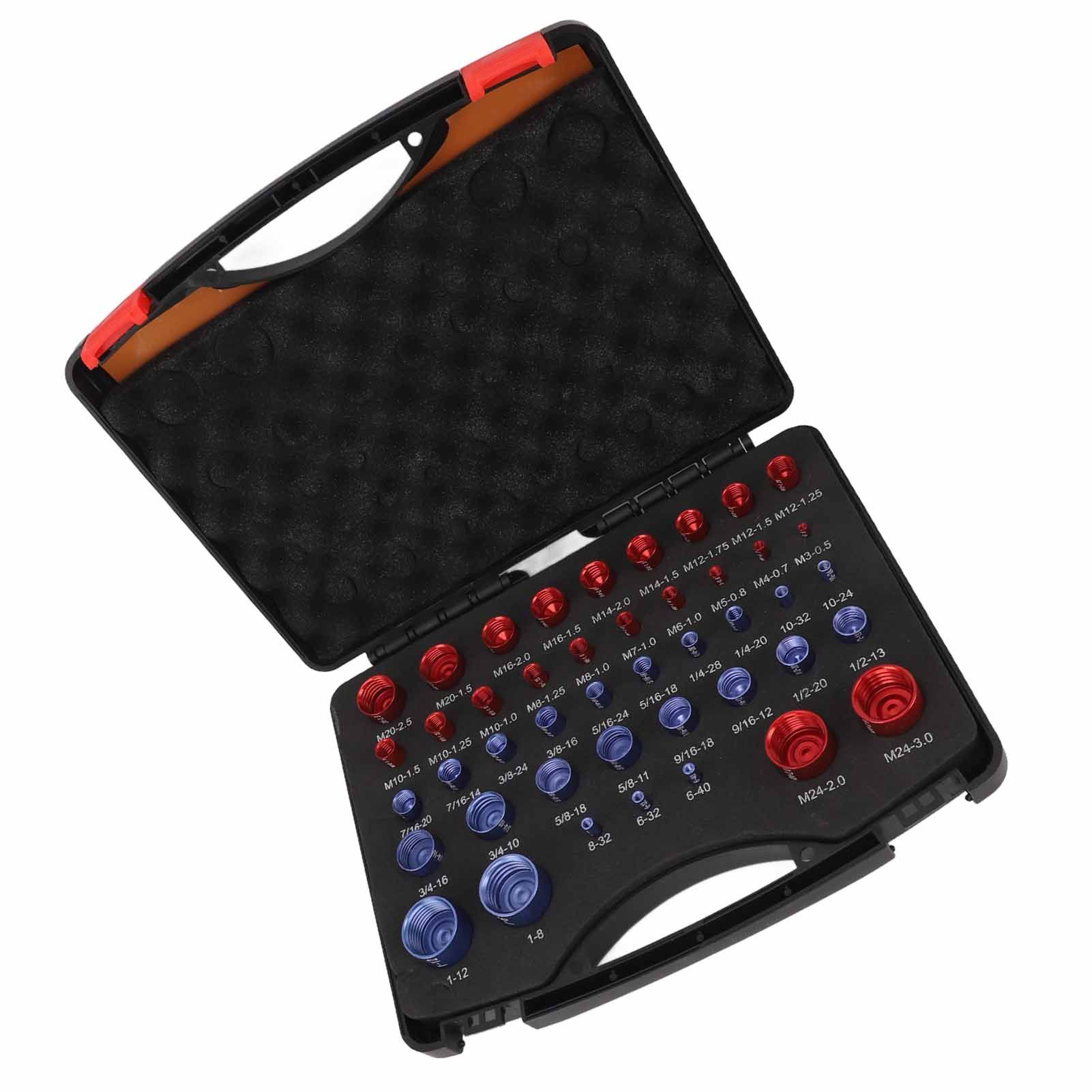 44pcs Nut and Bolt Thread Checker Red Blue Nut and Bolt Size Gauge Inch Metric Nut and Bolt Identifier Gauge Set - Image 6