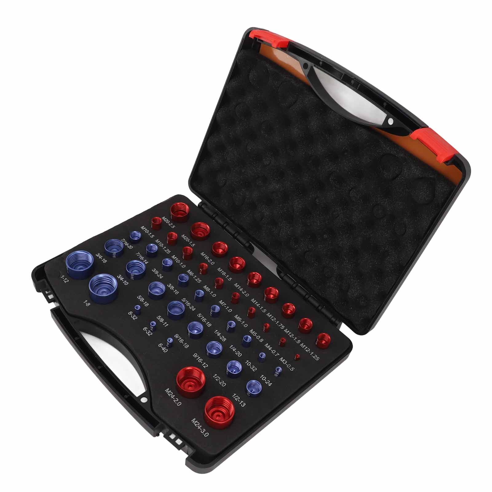 44pcs Nut and Bolt Thread Checker Red Blue Nut and Bolt Size Gauge Inch Metric Nut and Bolt Identifier Gauge Set - Image 8