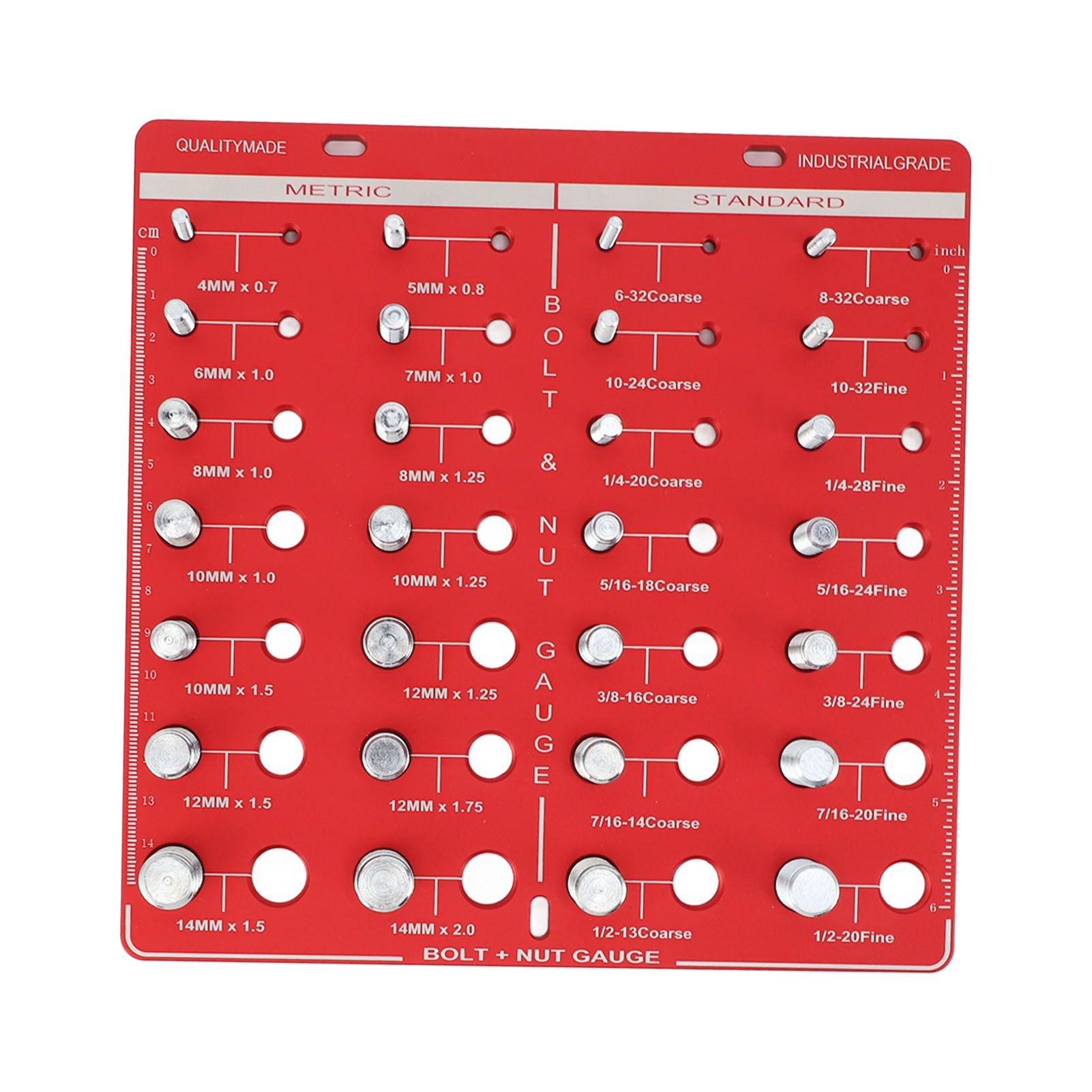 28 Hole Bolt Nut Identifier Gauge Metric Aluminum Alloy Nut Bolt Thread Checker for DIY Buffs - Image 1