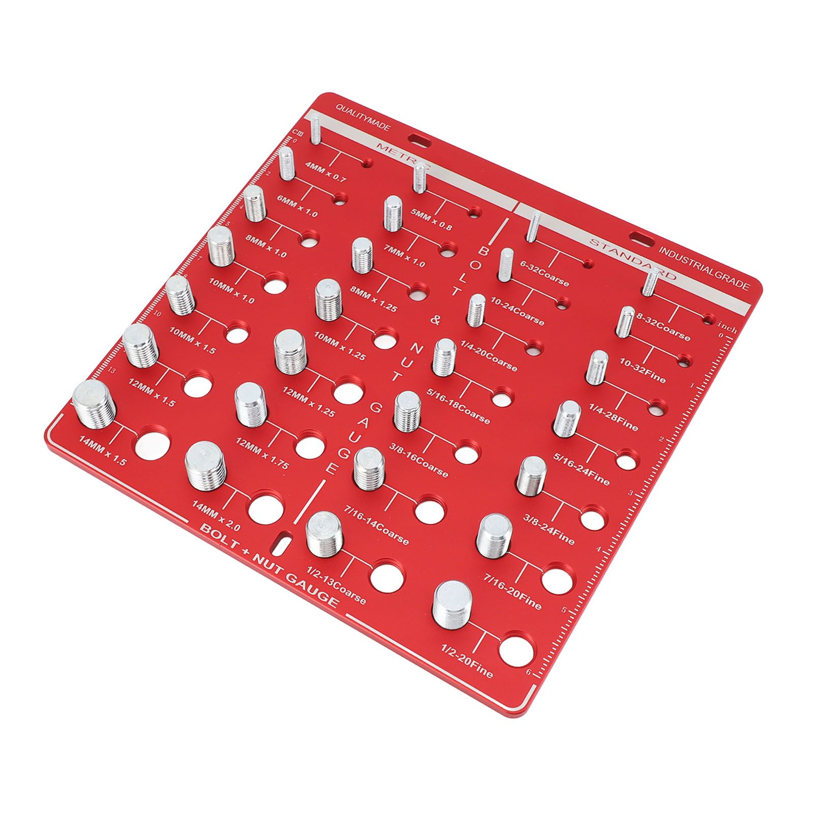 28 Hole Bolt Nut Identifier Gauge Metric Aluminum Alloy Nut Bolt Thread Checker for DIY Buffs - Image 2