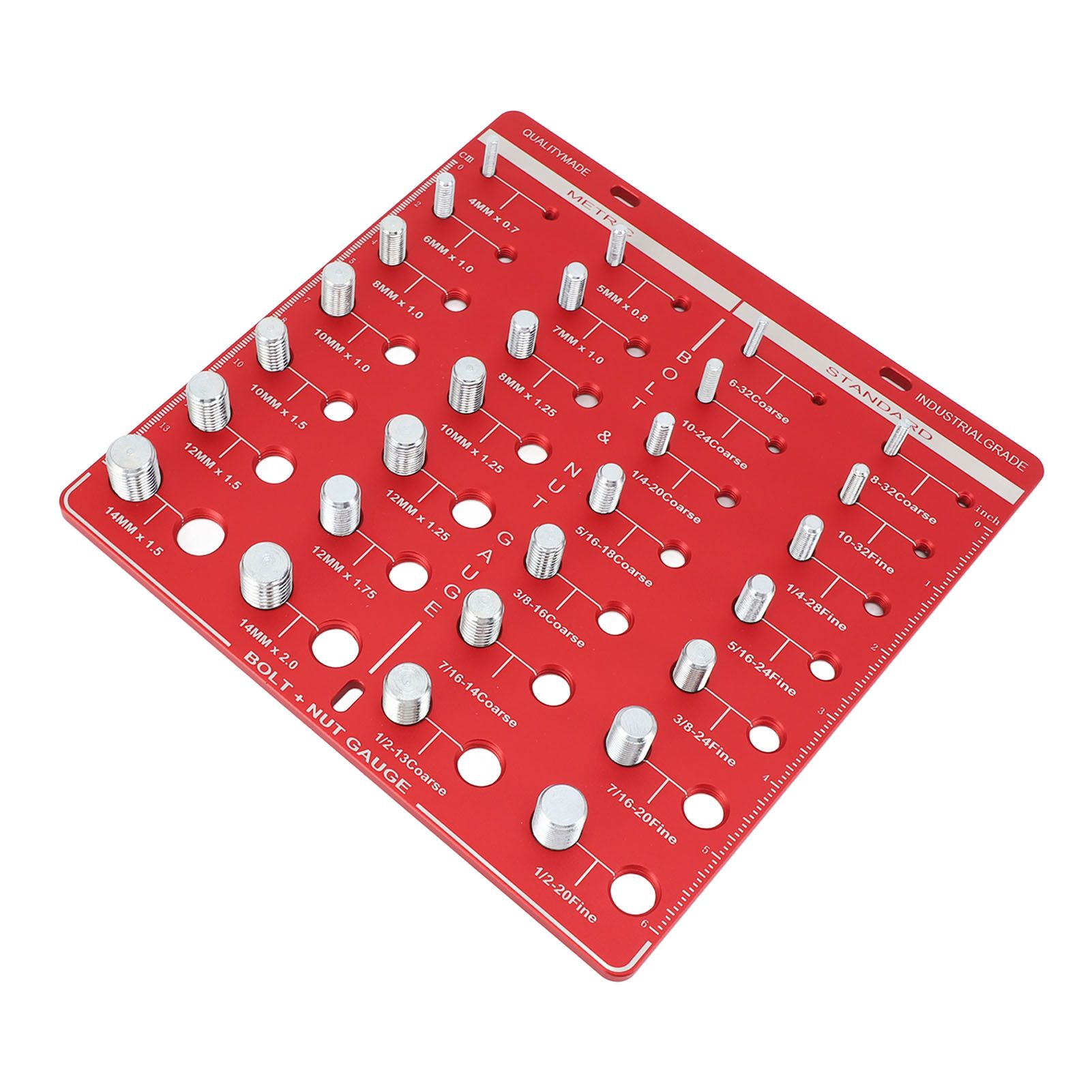 28 Hole Bolt Nut Identifier Gauge Metric Aluminum Alloy Nut Bolt Thread Checker for DIY Buffs - Image 3