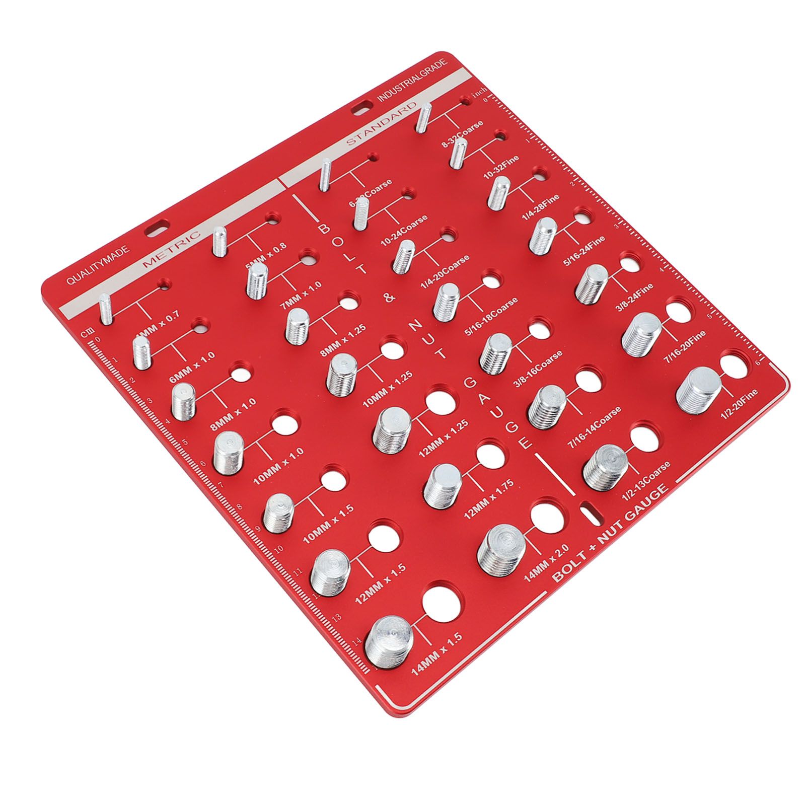 28 Hole Bolt Nut Identifier Gauge Metric Aluminum Alloy Nut Bolt Thread Checker for DIY Buffs - Image 4