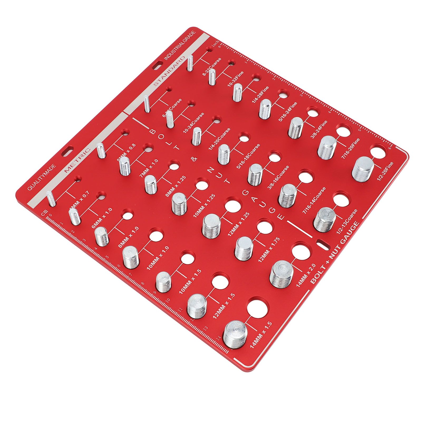 28 Hole Bolt Nut Identifier Gauge Metric Aluminum Alloy Nut Bolt Thread Checker for DIY Buffs - Image 5