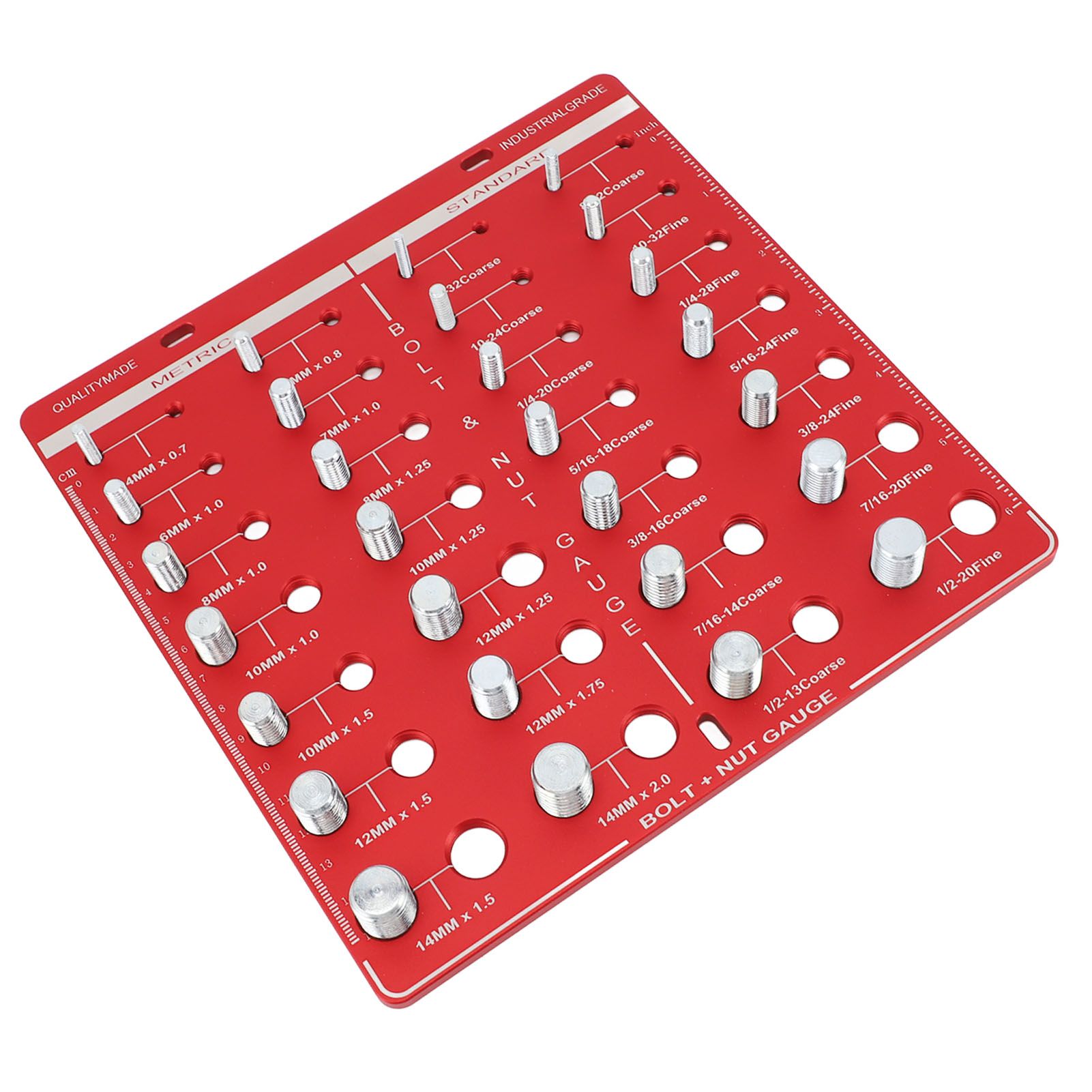 28 Hole Bolt Nut Identifier Gauge Metric Aluminum Alloy Nut Bolt Thread Checker for DIY Buffs - Image 6