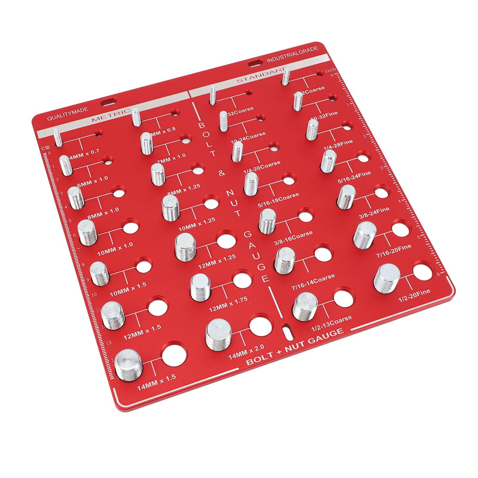 28 Hole Bolt Nut Identifier Gauge Metric Aluminum Alloy Nut Bolt Thread Checker for DIY Buffs - Image 7
