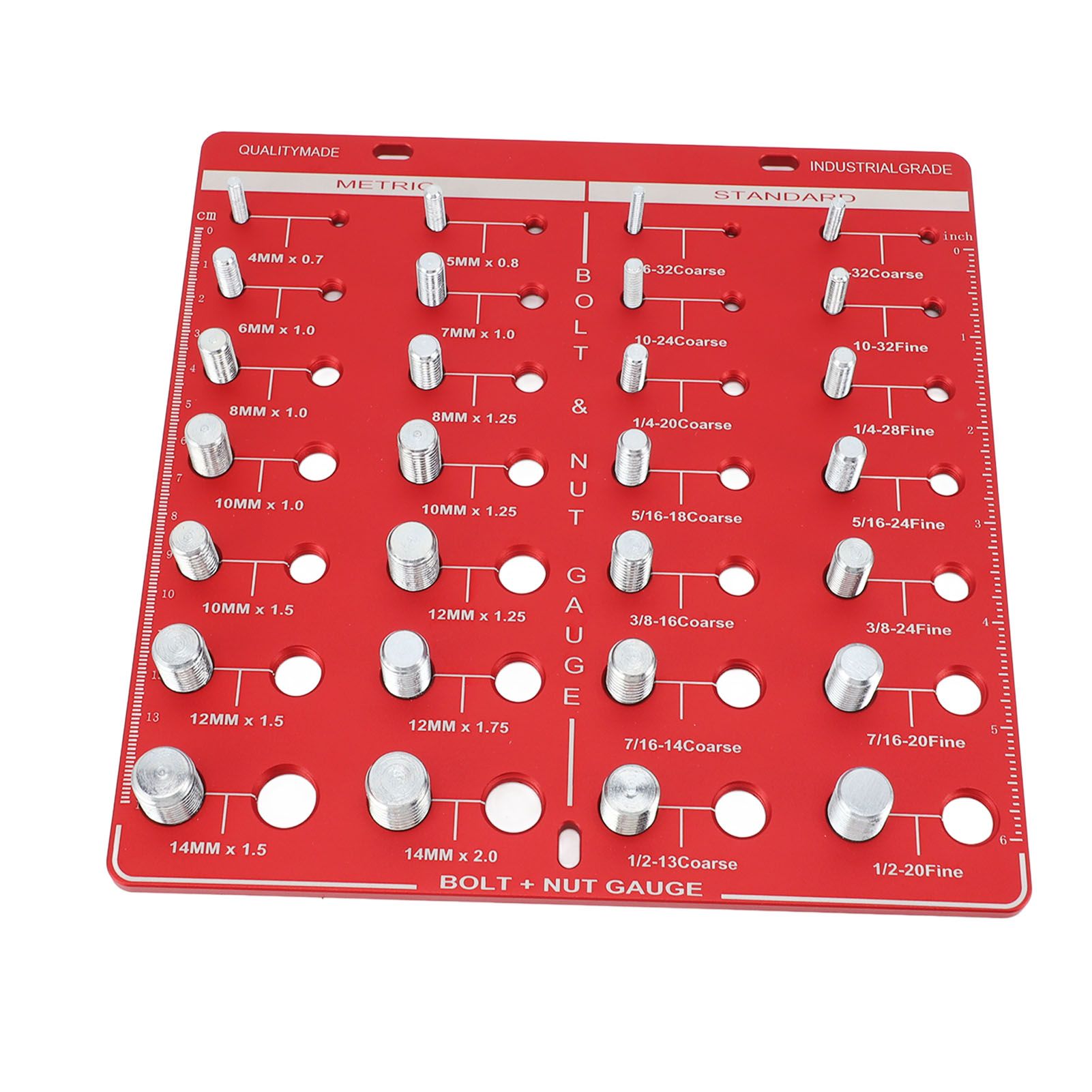 28 Hole Bolt Nut Identifier Gauge Metric Aluminum Alloy Nut Bolt Thread Checker for DIY Buffs - Image 8